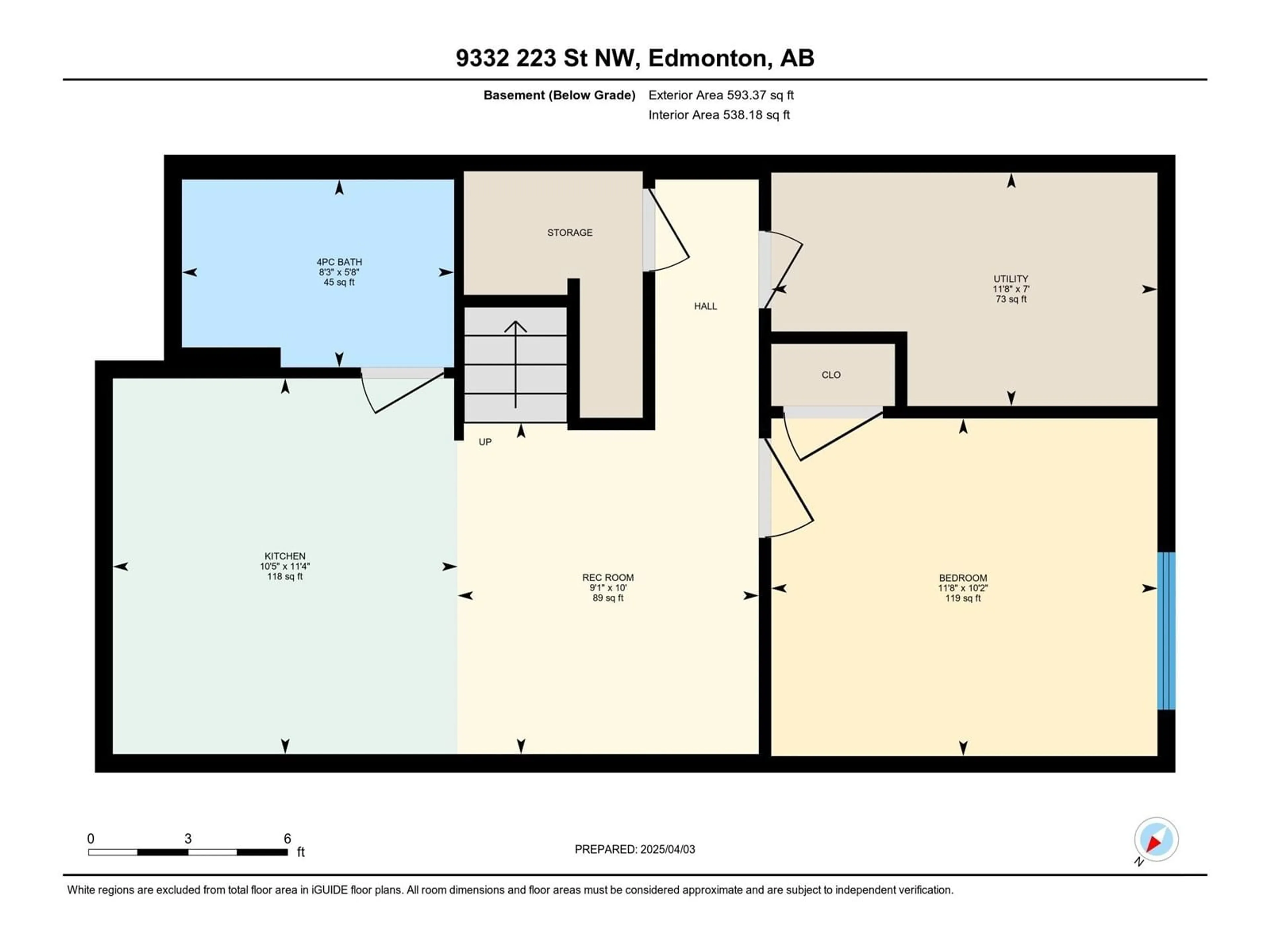 Floor plan for 9332 223 ST NW, Edmonton Alberta T5T7K1