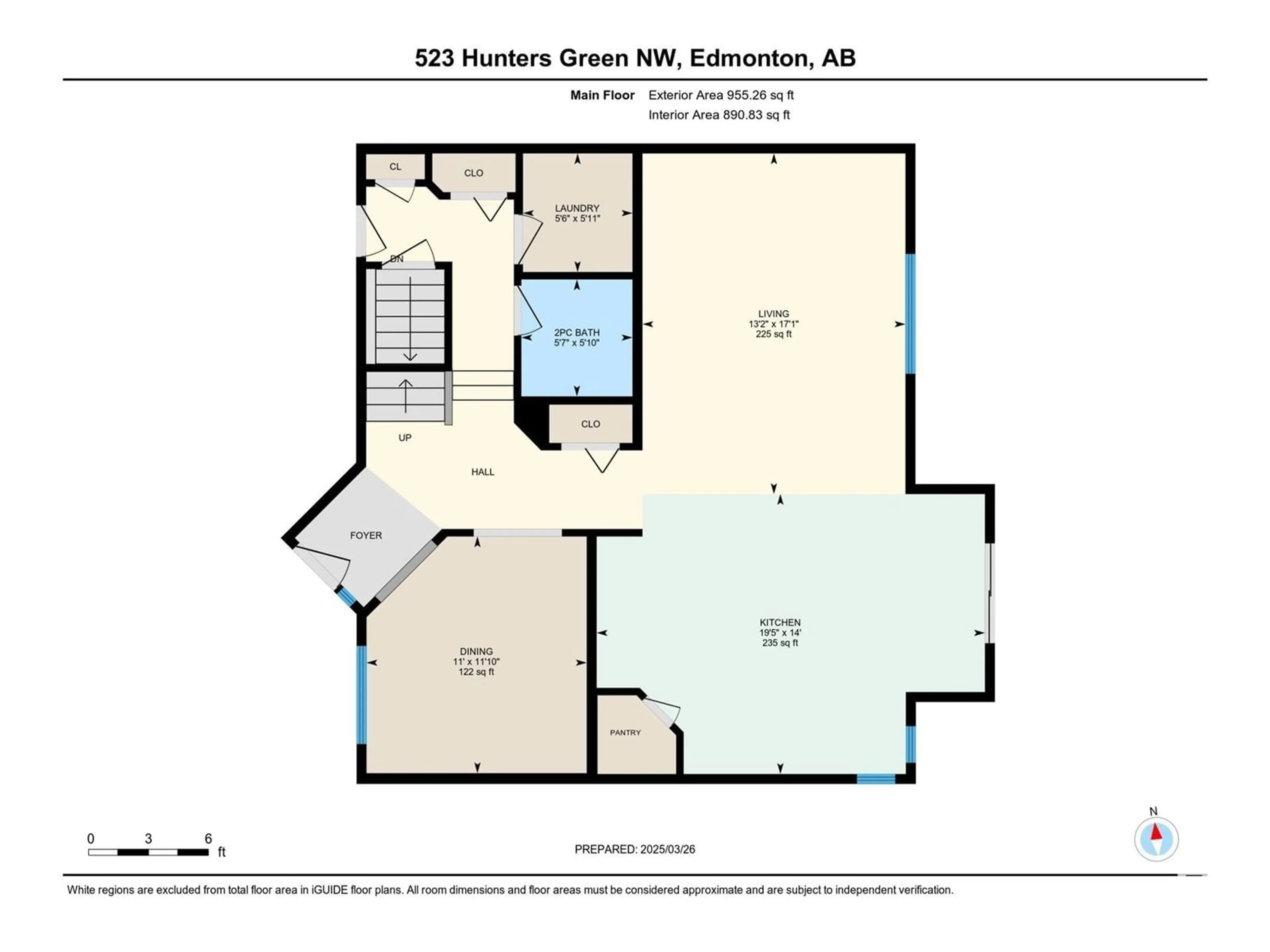 Floor plan for 523 HUNTERS GR, Edmonton Alberta T6R3B6