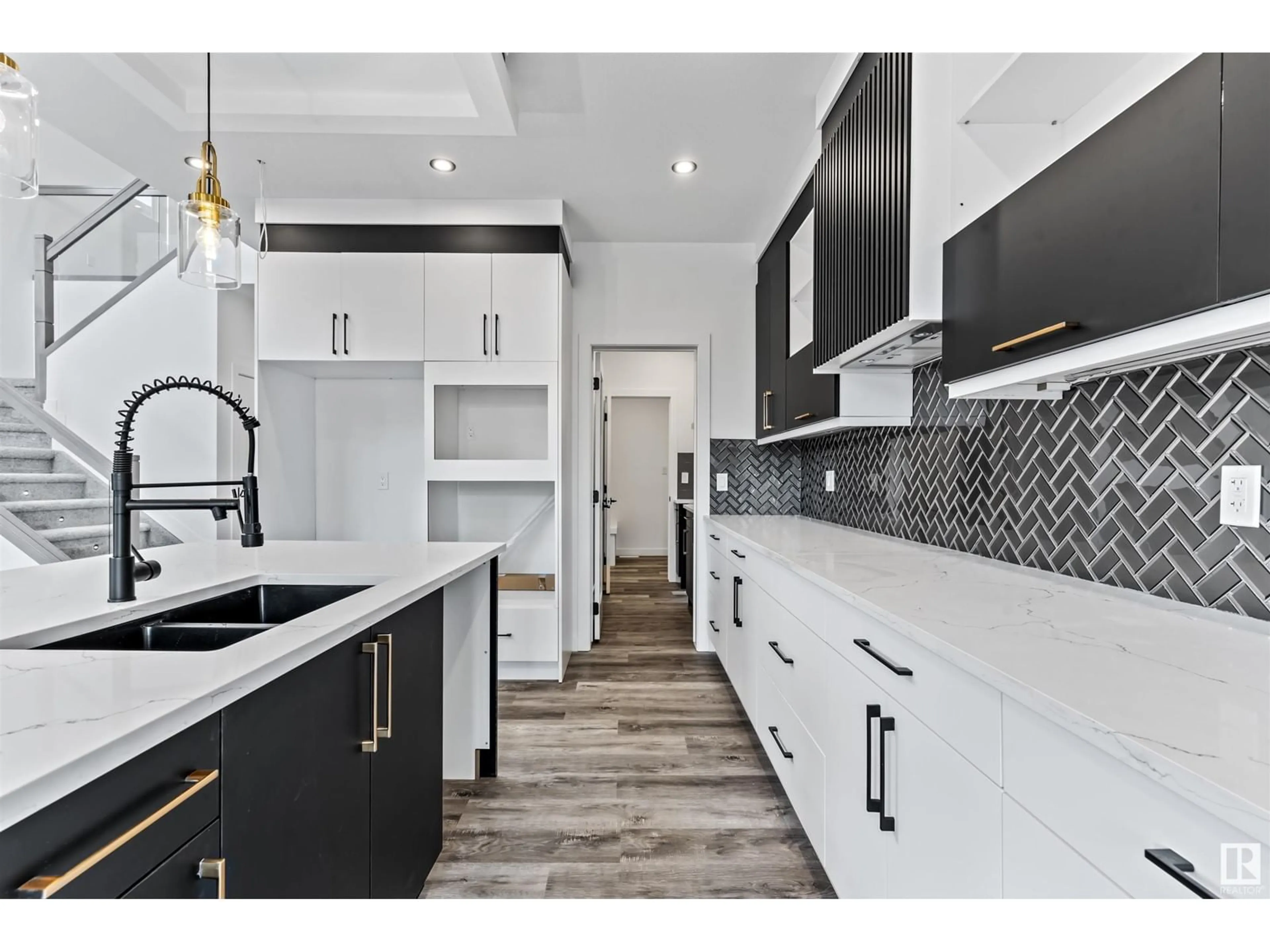 Contemporary kitchen, ceramic/tile floor for 210 CRYSTAL CREEK DRIVE, Leduc Alberta T9E1N3