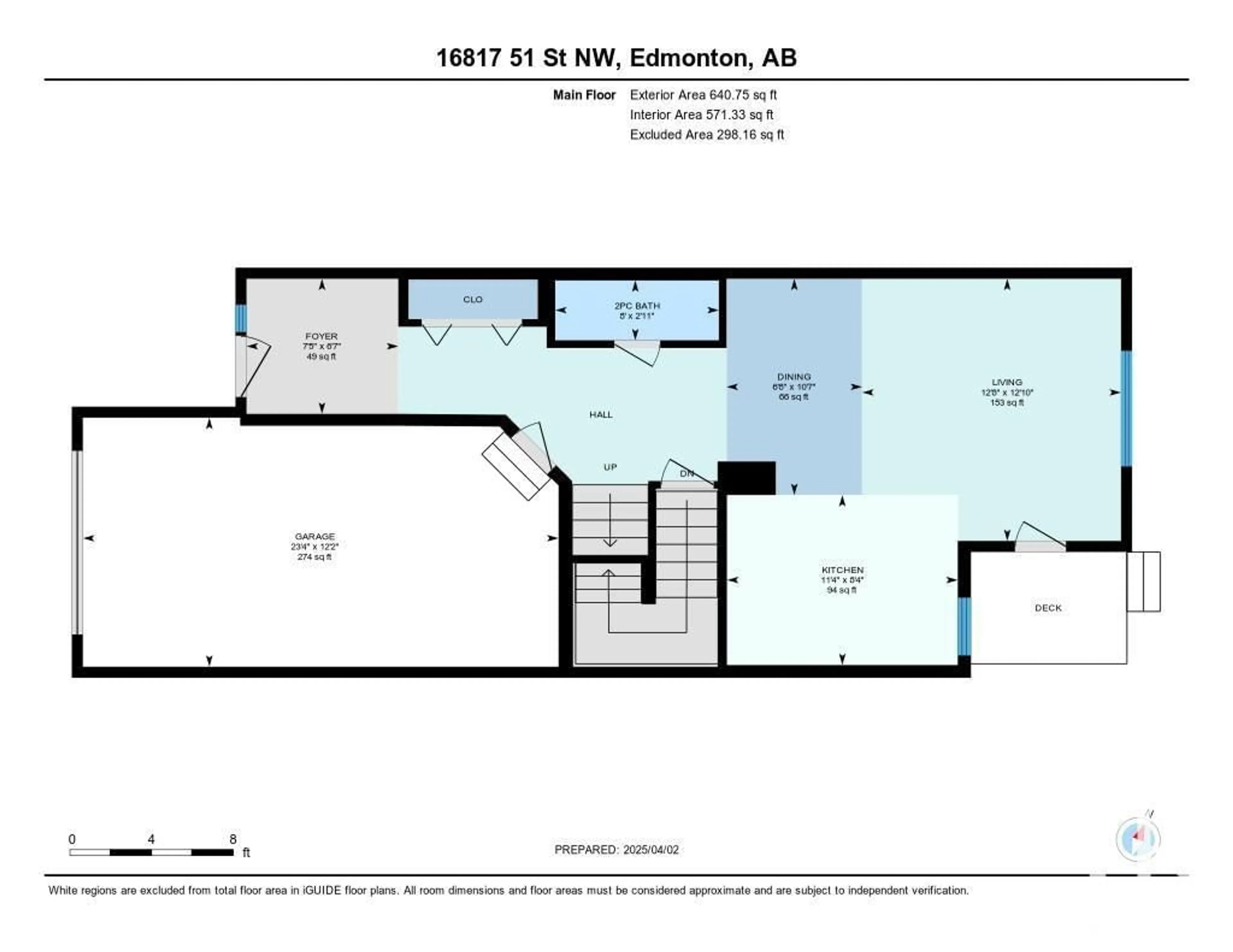 Floor plan for 16817 51 ST, Edmonton Alberta T5Y0R8