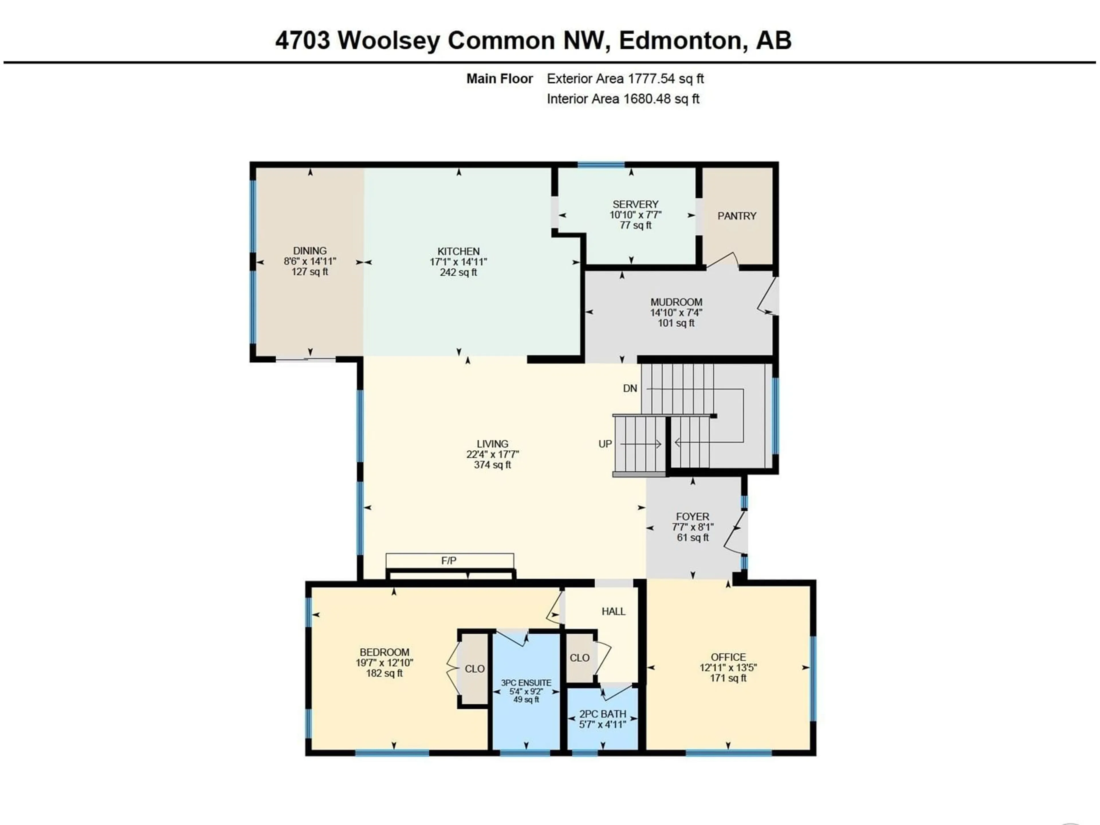 Floor plan for NW - 4703 WOOLSEY CM, Edmonton Alberta T6W2E2