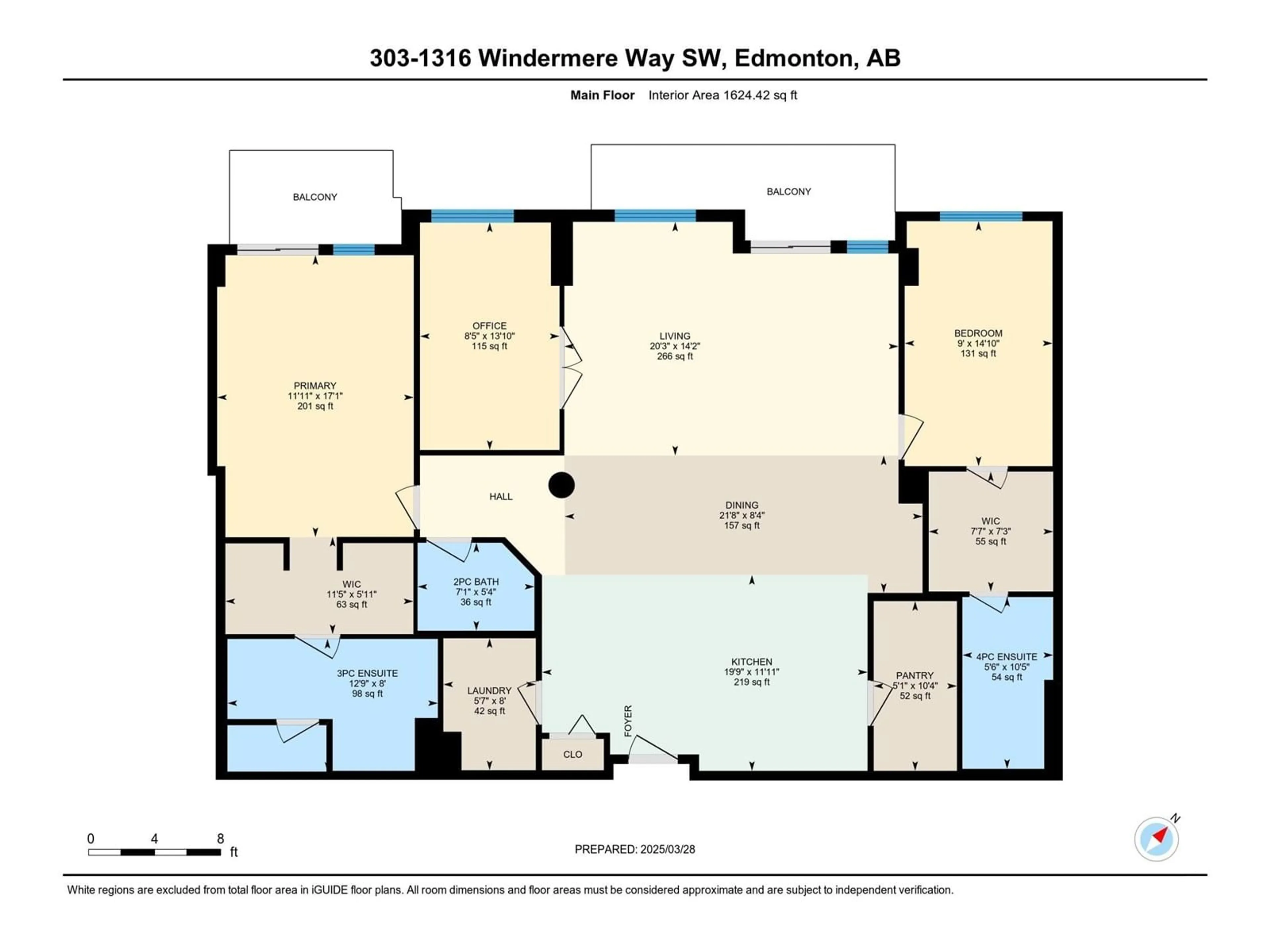 Floor plan for #303 - 1316 WINDERMERE WY, Edmonton Alberta T6W0P1