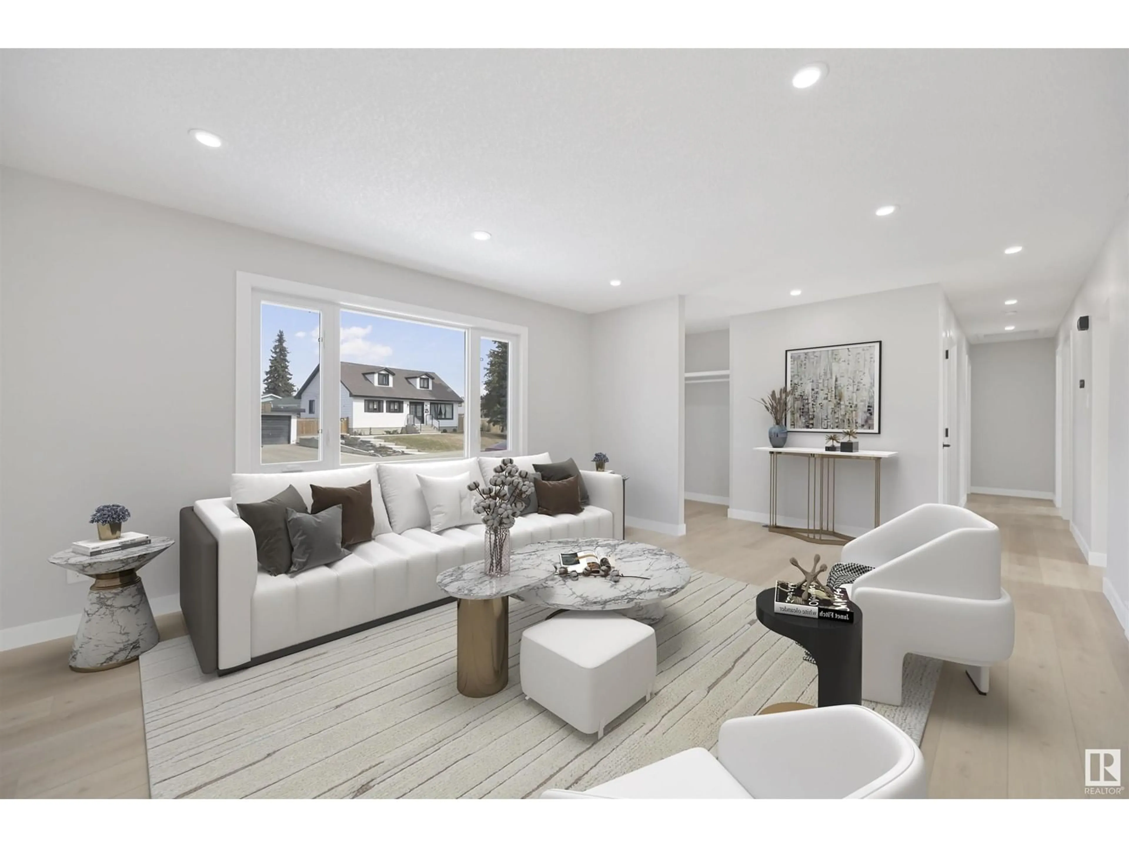 Living room with furniture, unknown for 15705 86 AV NW, Edmonton Alberta T5R4C5