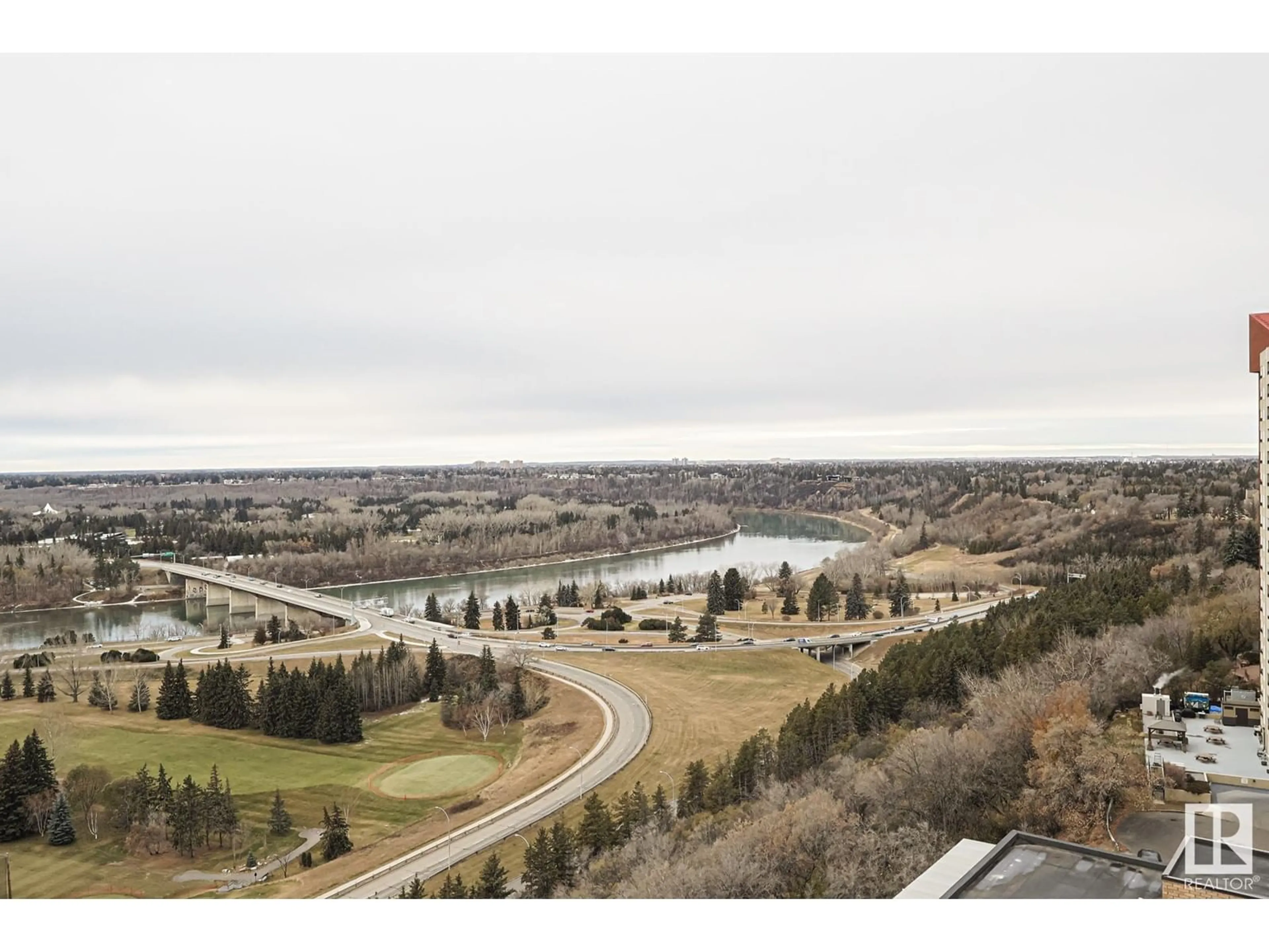 A pic from outside/outdoor area/front of a property/back of a property/a pic from drone, water/lake/river/ocean view for #1401 - 12141 JASPER AV, Edmonton Alberta T5N3X8