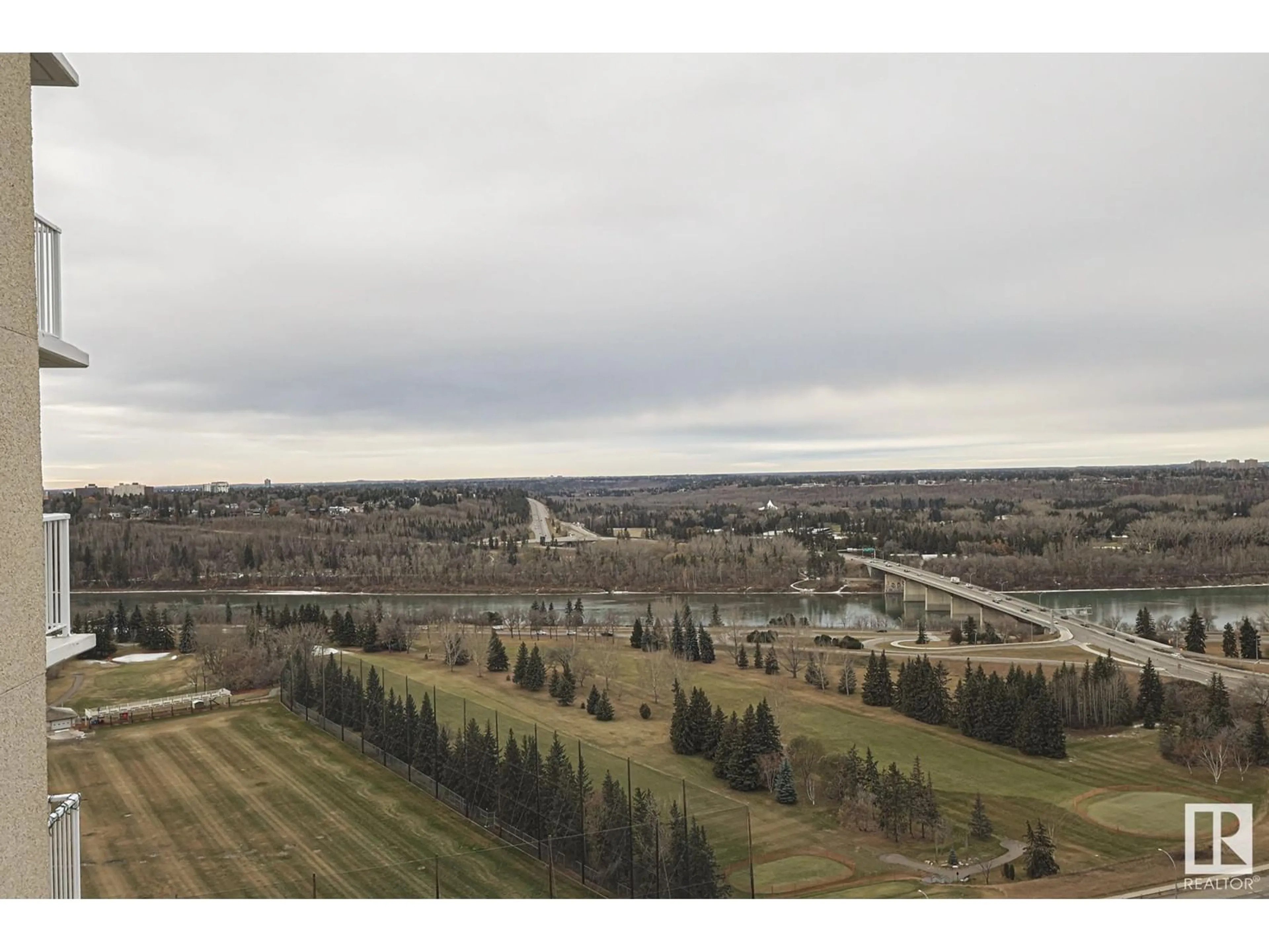 A pic from outside/outdoor area/front of a property/back of a property/a pic from drone, water/lake/river/ocean view for #1401 - 12141 JASPER AV, Edmonton Alberta T5N3X8