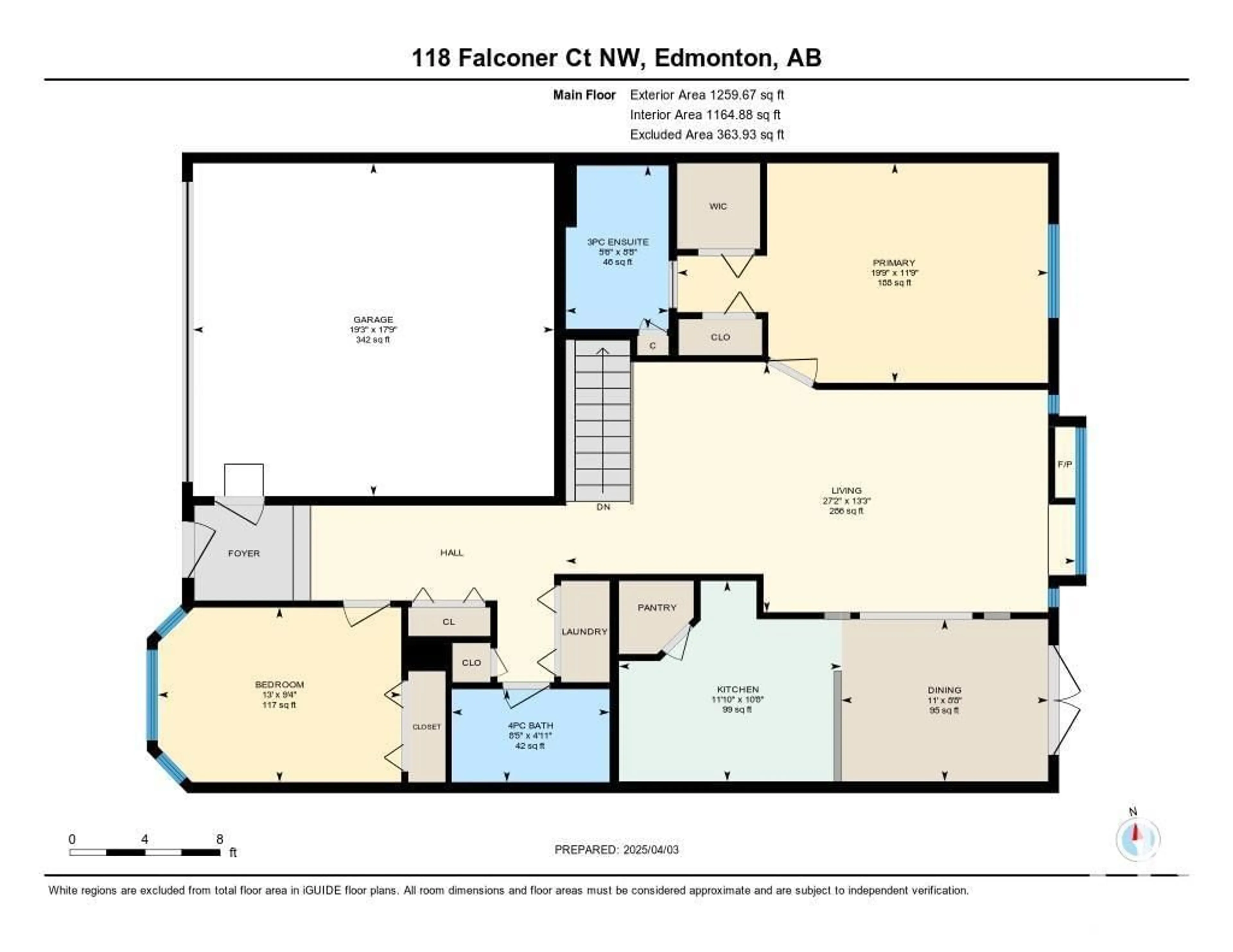 Floor plan for 118 FALCONER CO, Edmonton Alberta T6R2V8