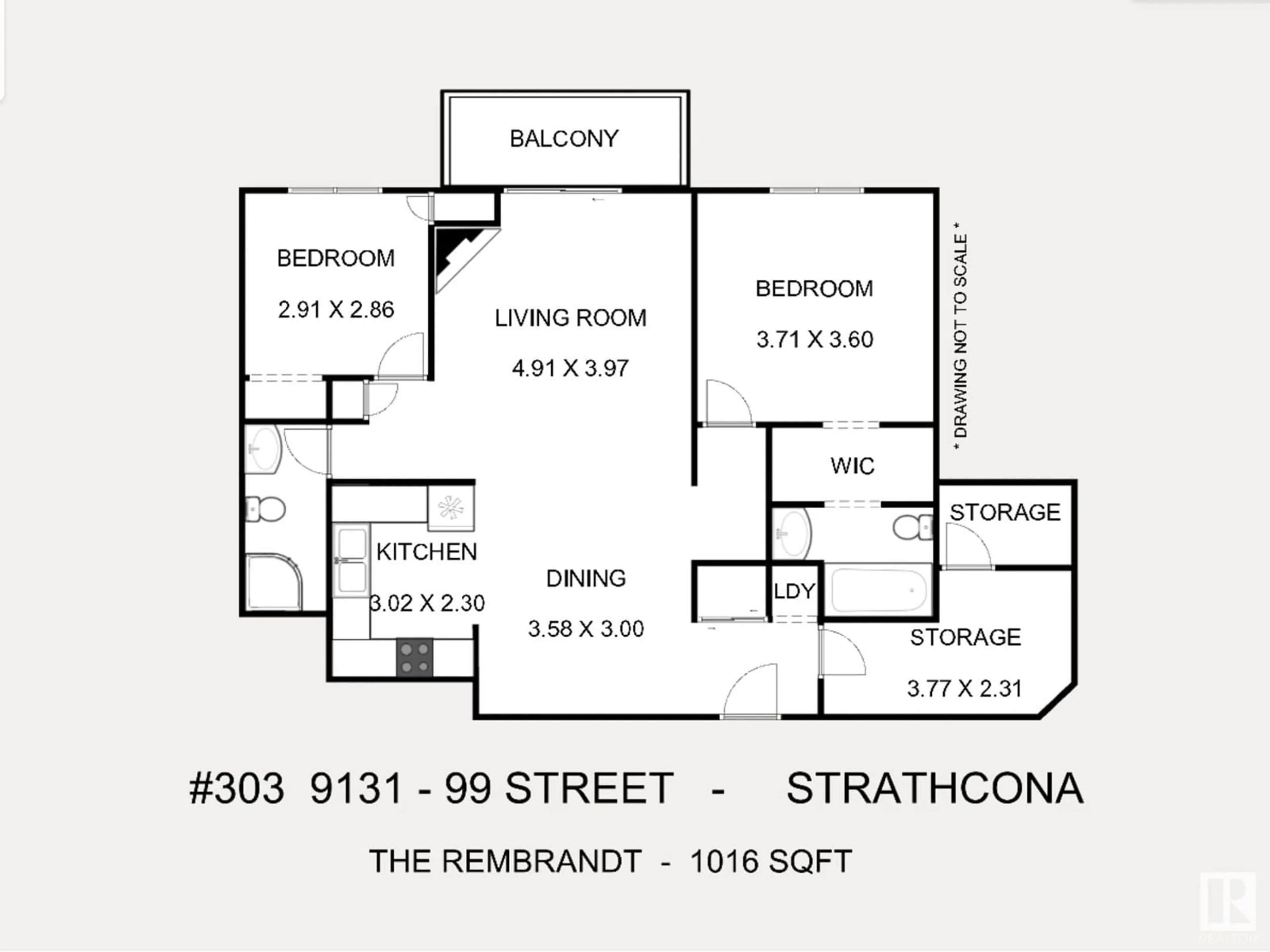 Floor plan for #303 - 9131 99 ST, Edmonton Alberta T6E3V9