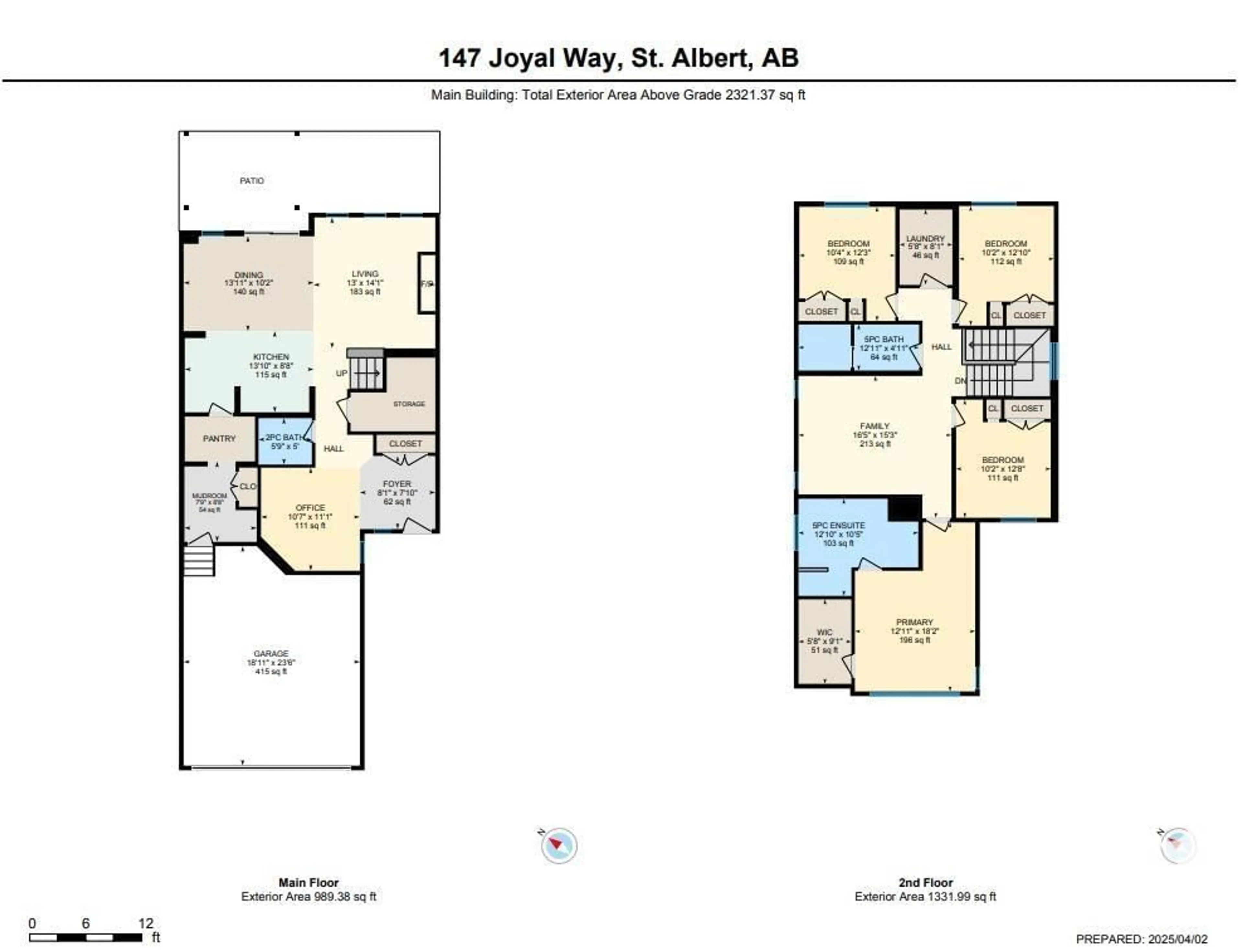 Floor plan for 147 JOYAL WY, St. Albert Alberta T8N7V3