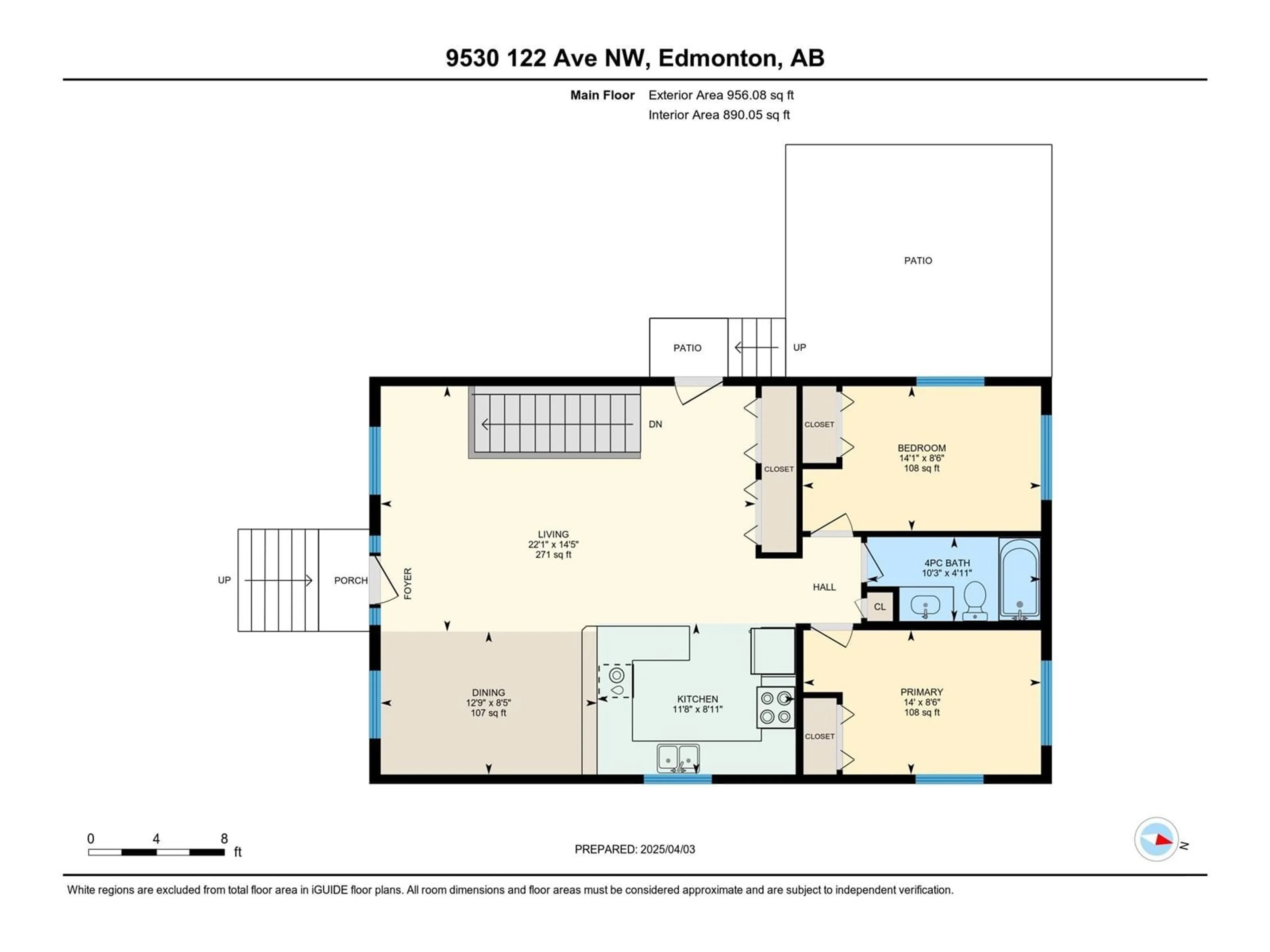Floor plan for 9530 122 AV, Edmonton Alberta T5G0T6