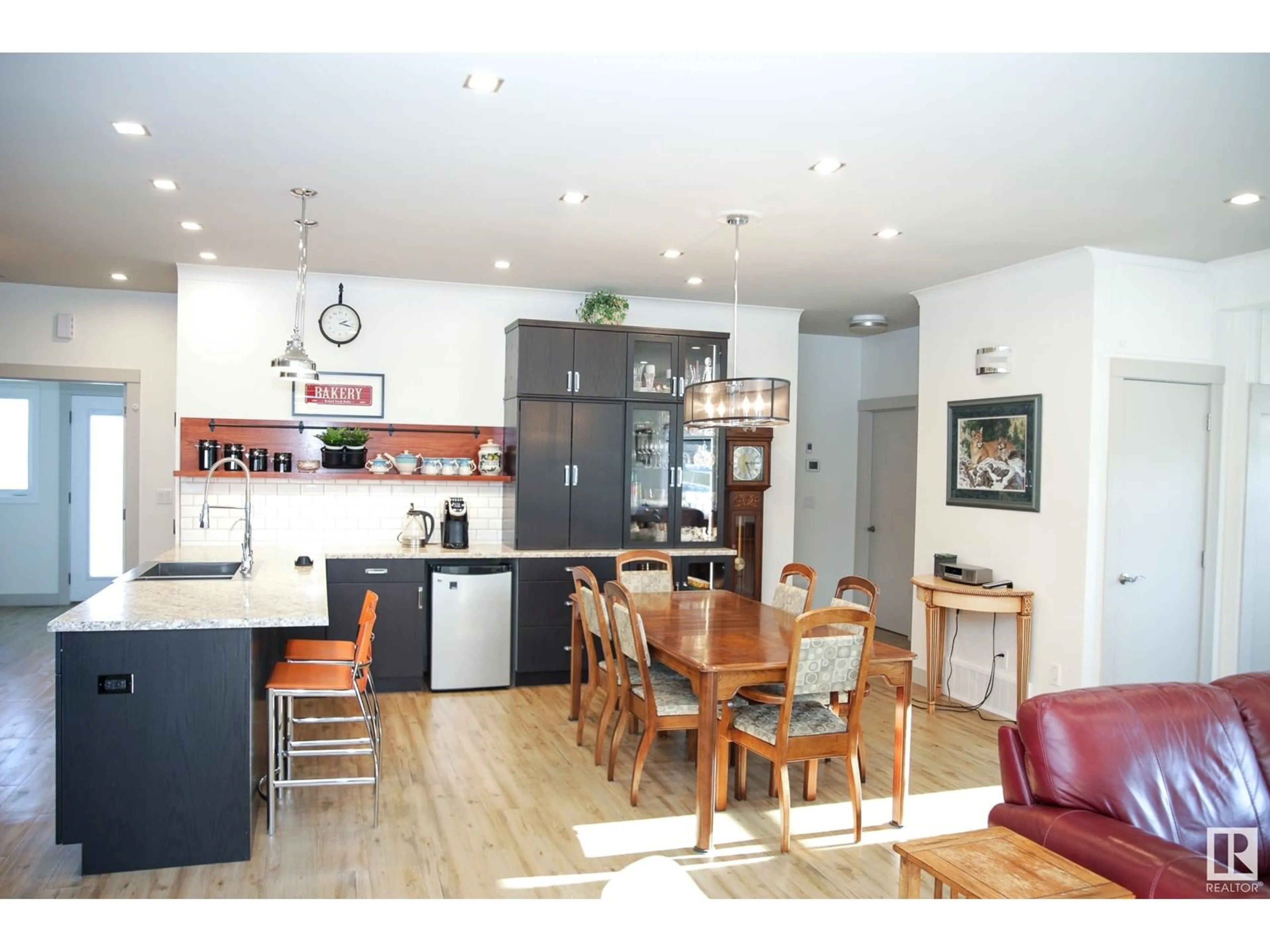 Open concept kitchen, wood/laminate floor for 116 Main ST, Kingman Alberta T0B2M0