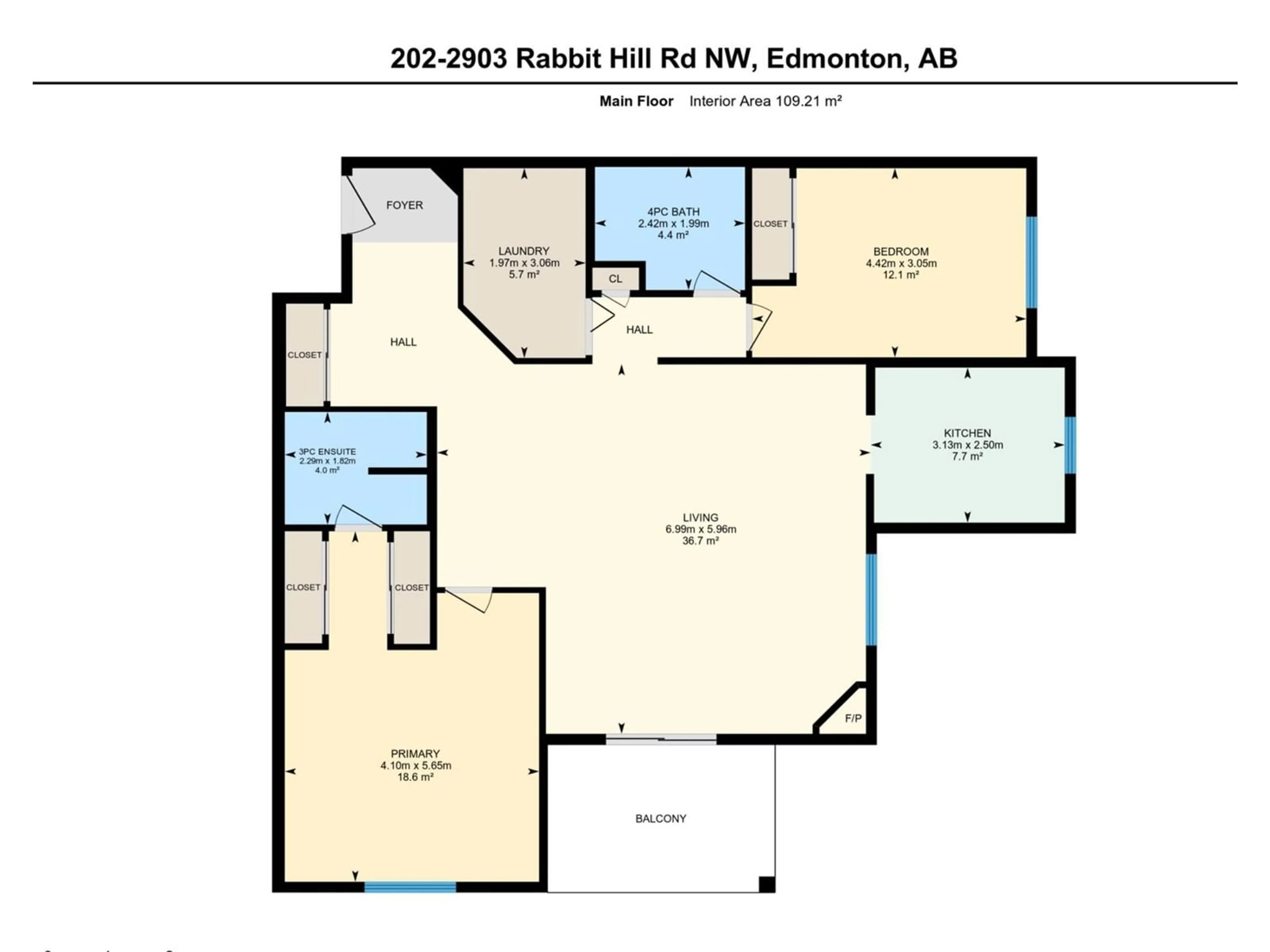 Floor plan for #202 - 2903 RABBIT HILL RD, Edmonton Alberta T6R3A3