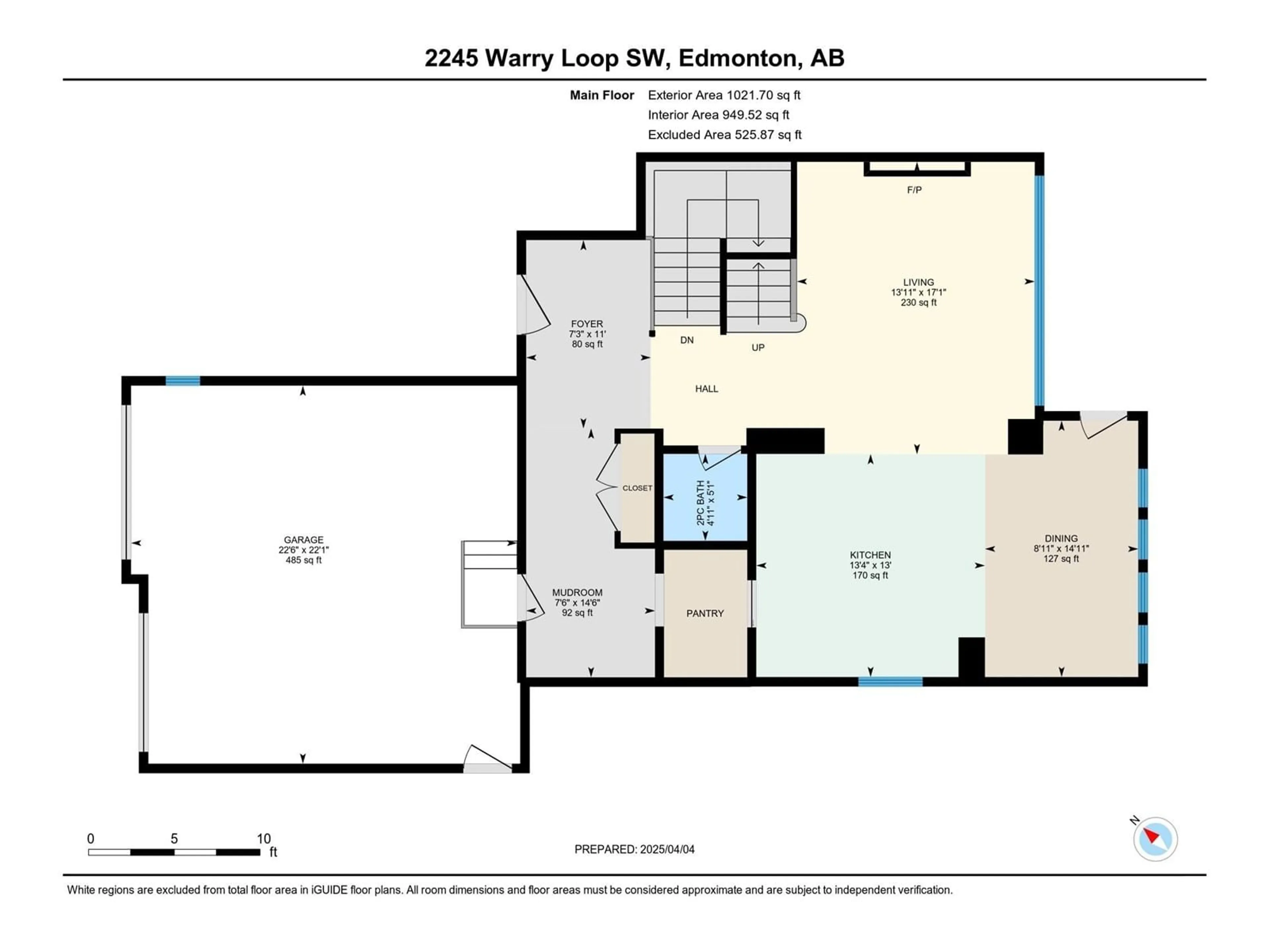 Floor plan for SW - 2245 WARRY LO, Edmonton Alberta T6W0N7