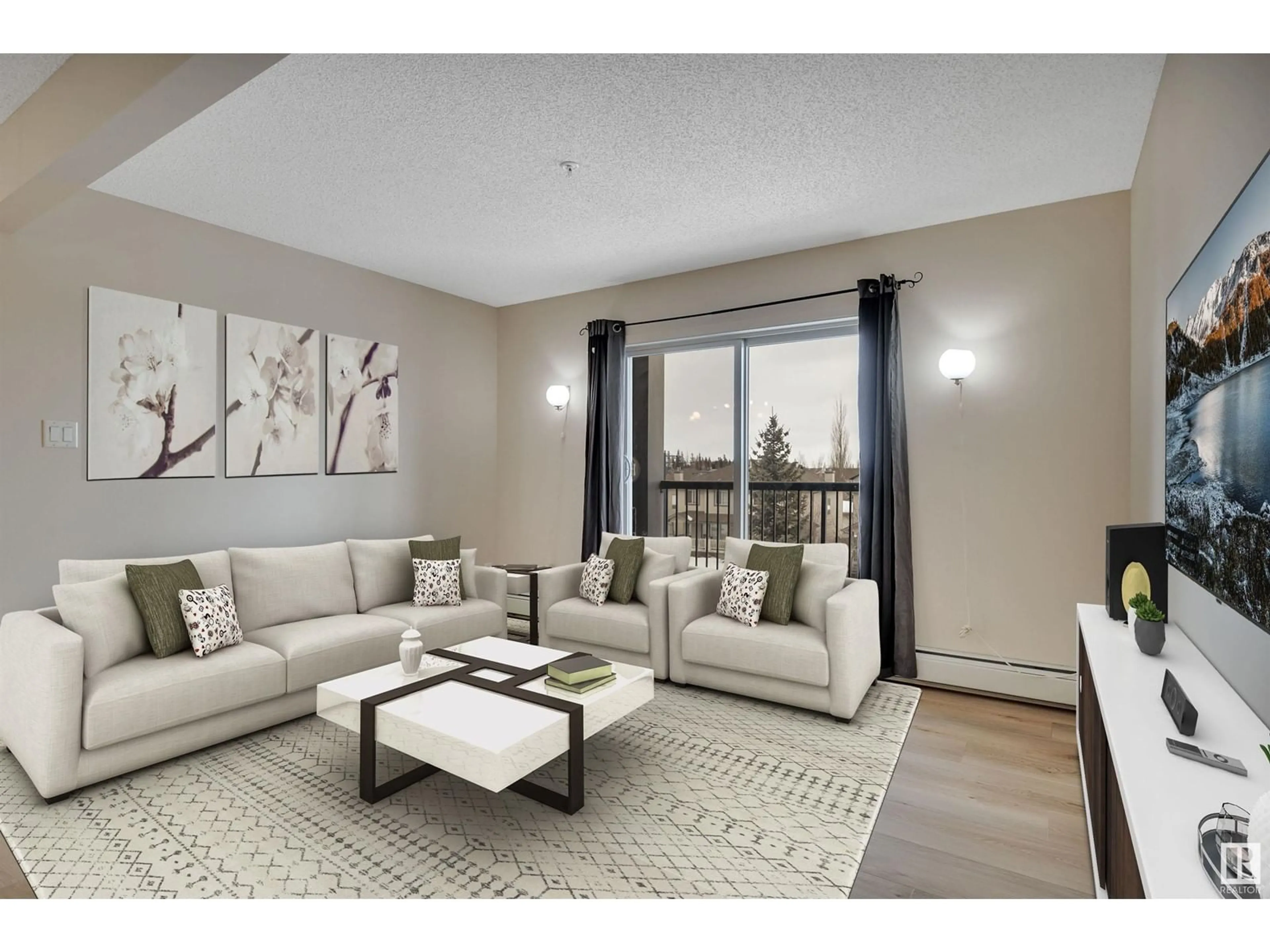 Living room with furniture, unknown for #311 - 646 MCALLISTER LO, Edmonton Alberta T6W0B5
