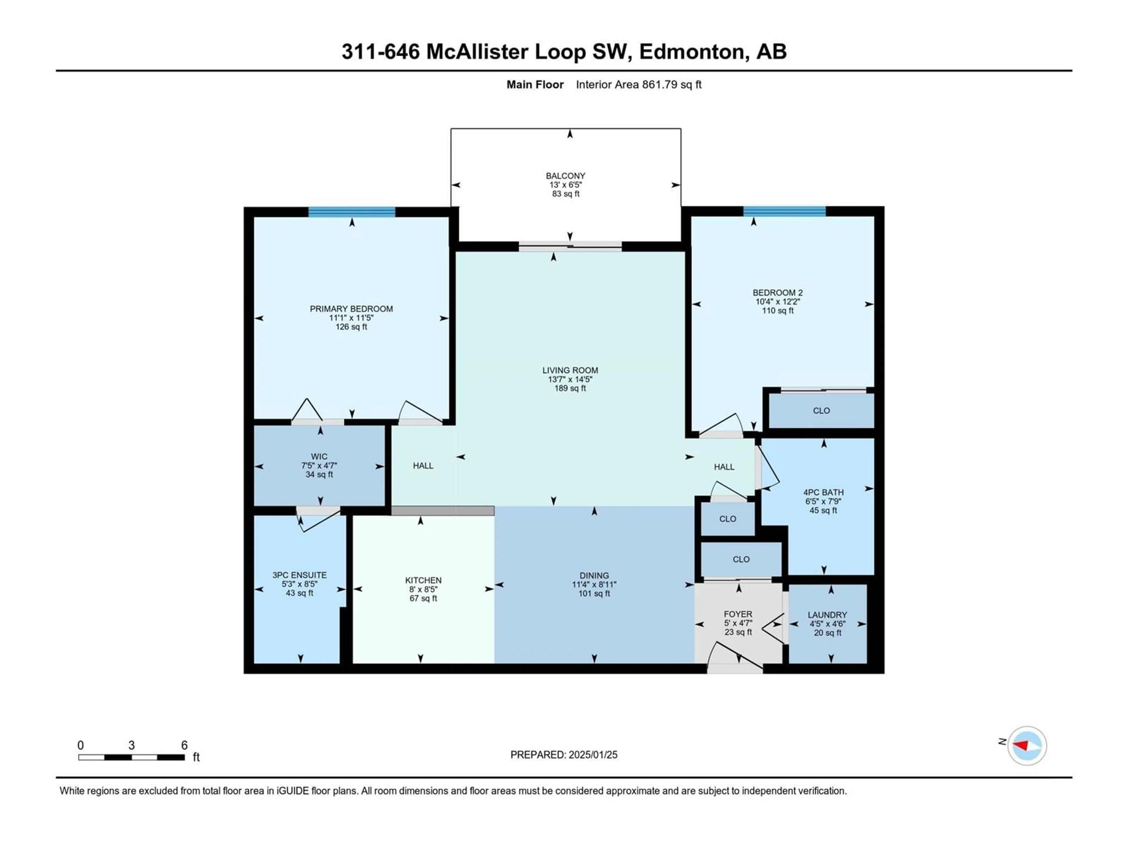 Floor plan for #311 - 646 MCALLISTER LO, Edmonton Alberta T6W0B5