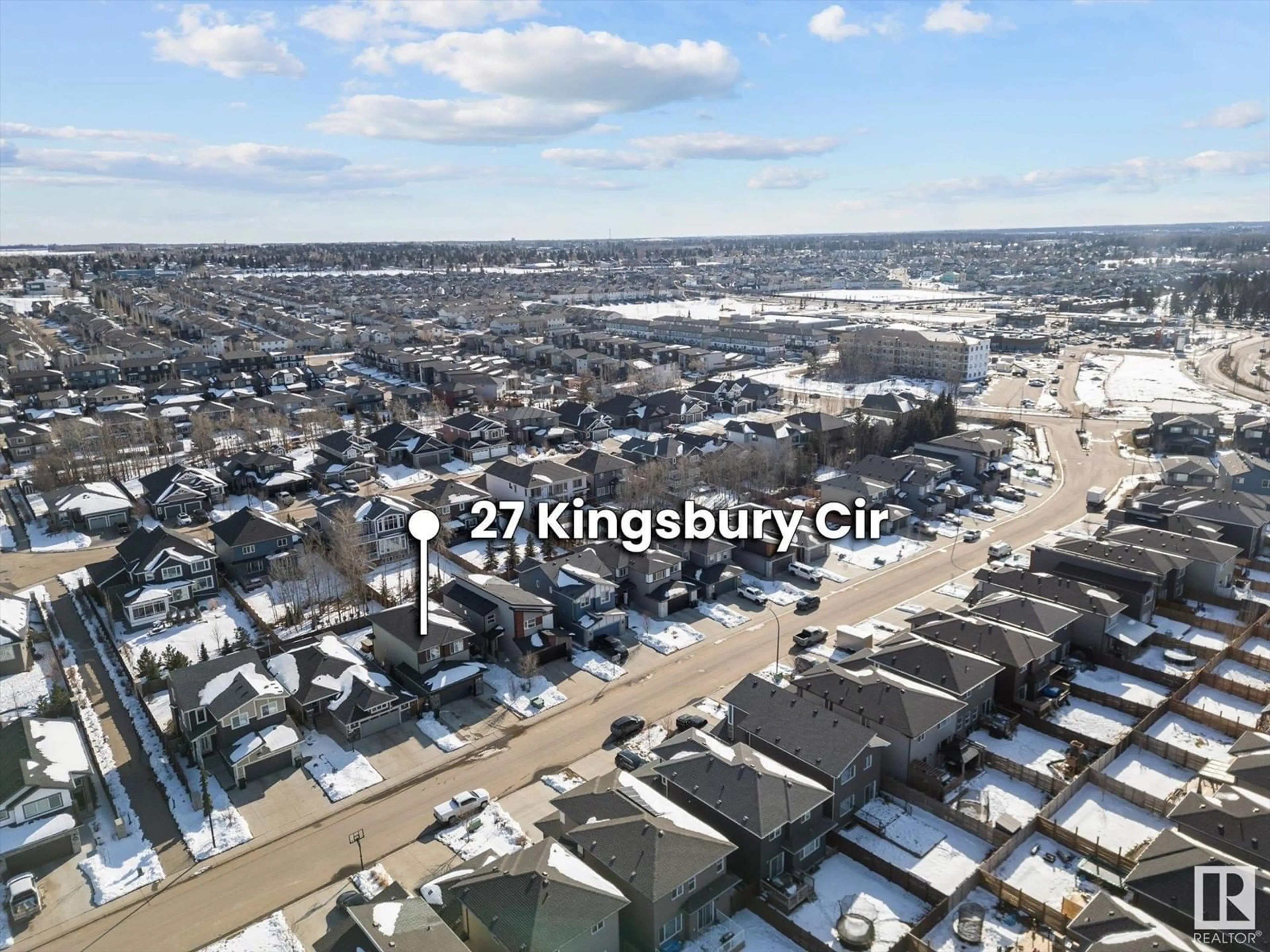 A pic from outside/outdoor area/front of a property/back of a property/a pic from drone, city buildings view from balcony for 27 KINGSBURY CI, Spruce Grove Alberta T7X0C9