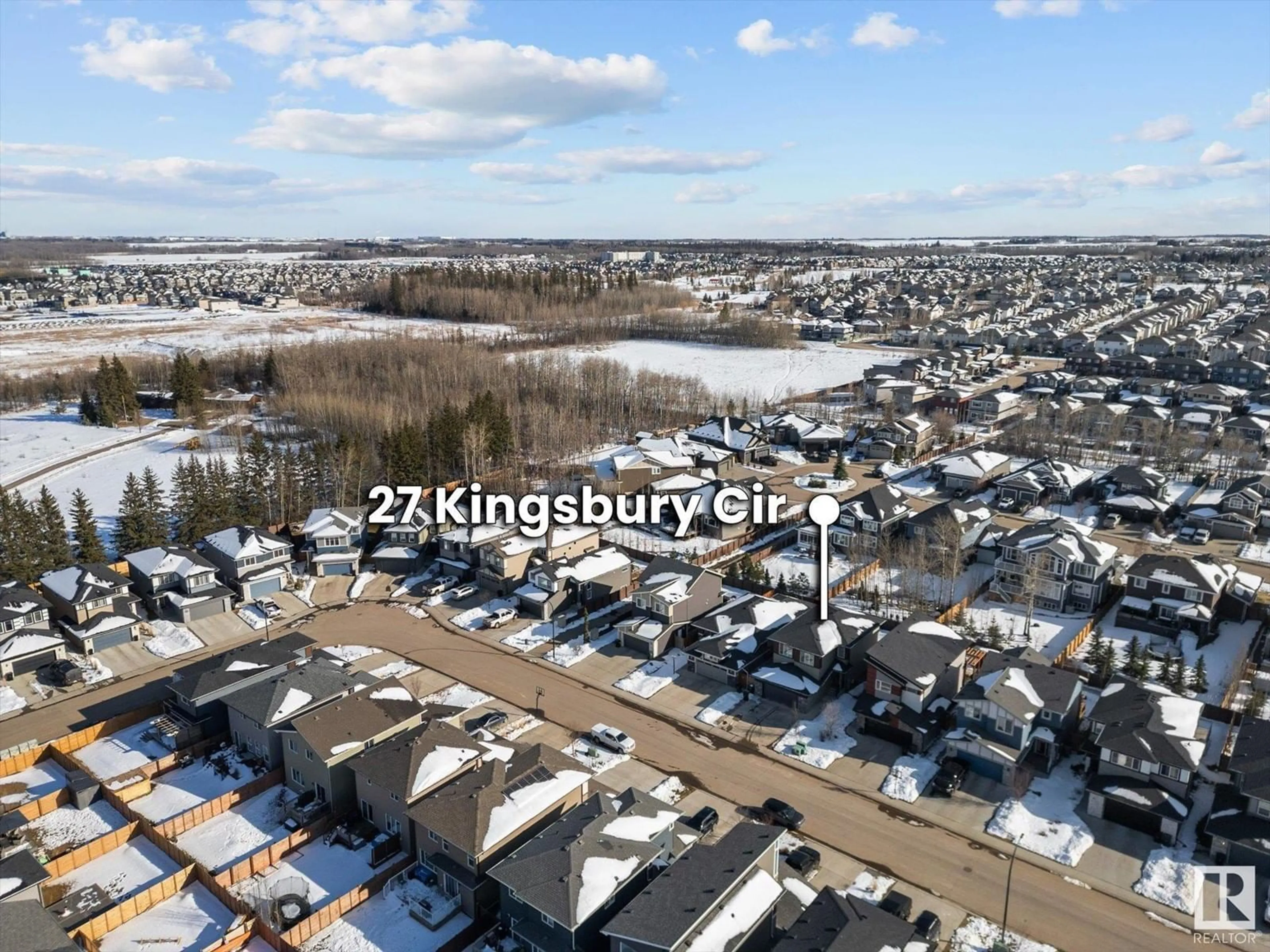 A pic from outside/outdoor area/front of a property/back of a property/a pic from drone, unknown for 27 KINGSBURY CI, Spruce Grove Alberta T7X0C9