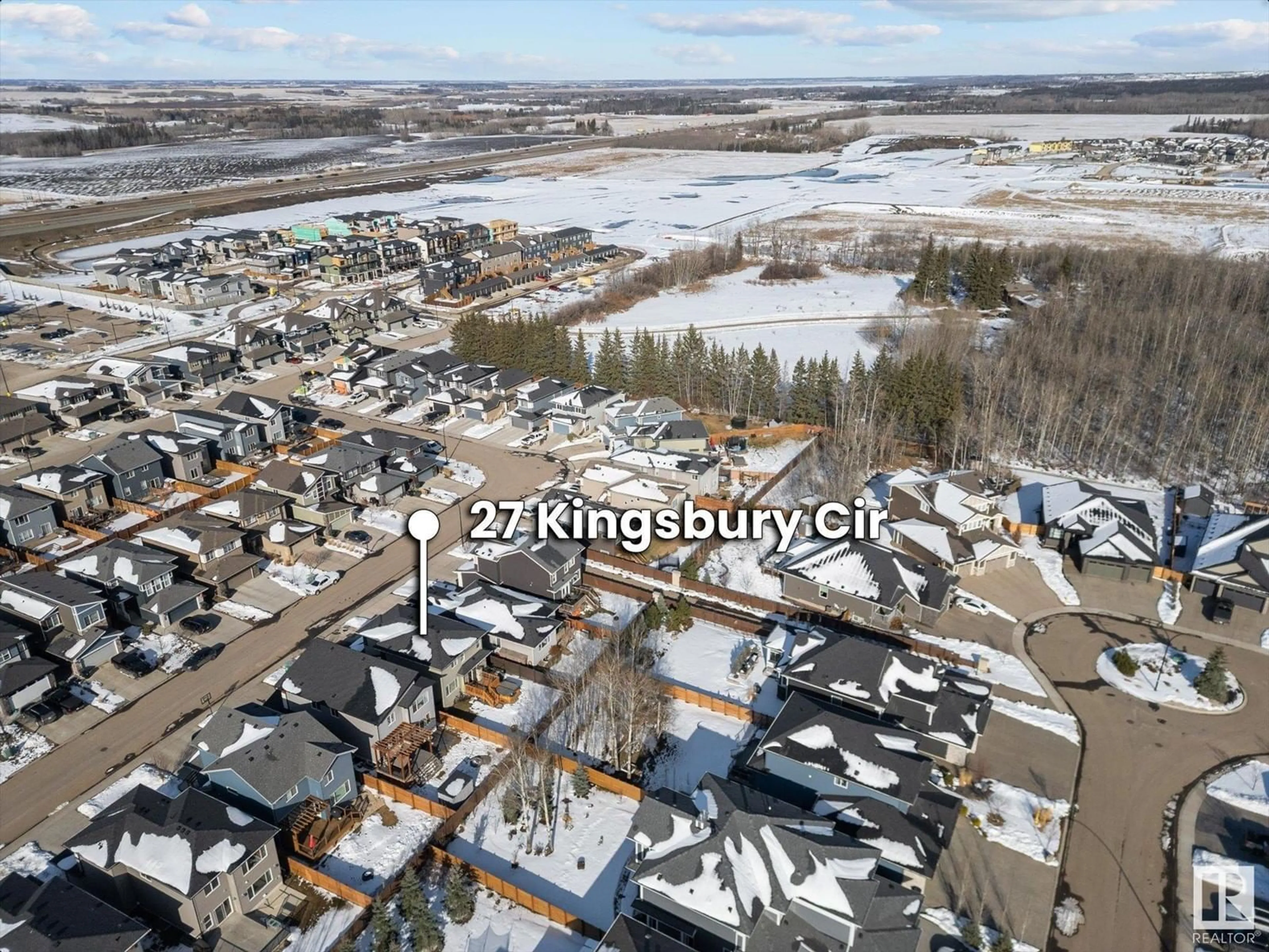 A pic from outside/outdoor area/front of a property/back of a property/a pic from drone, street for 27 KINGSBURY CI, Spruce Grove Alberta T7X0C9