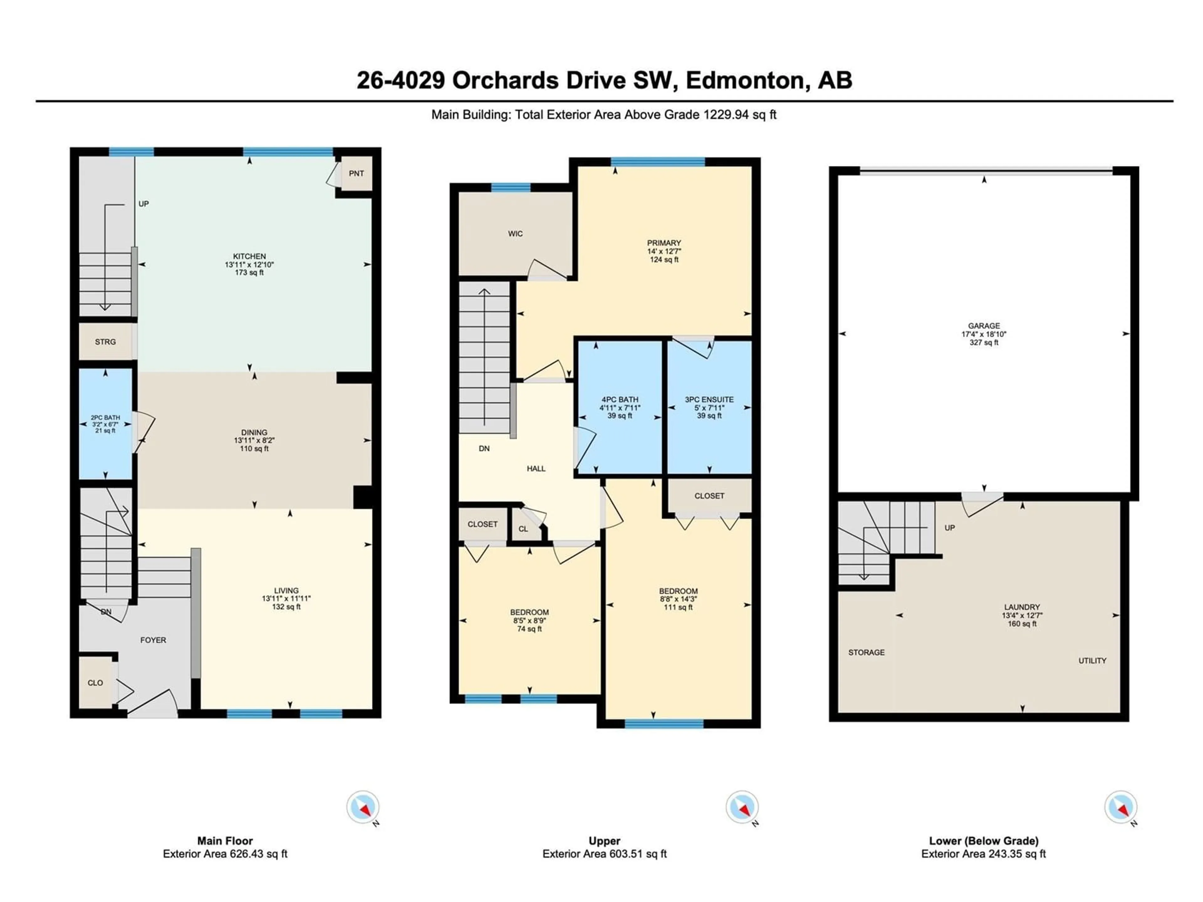 Floor plan for #26 - 4029 ORCHARDS DR, Edmonton Alberta T6X1V2