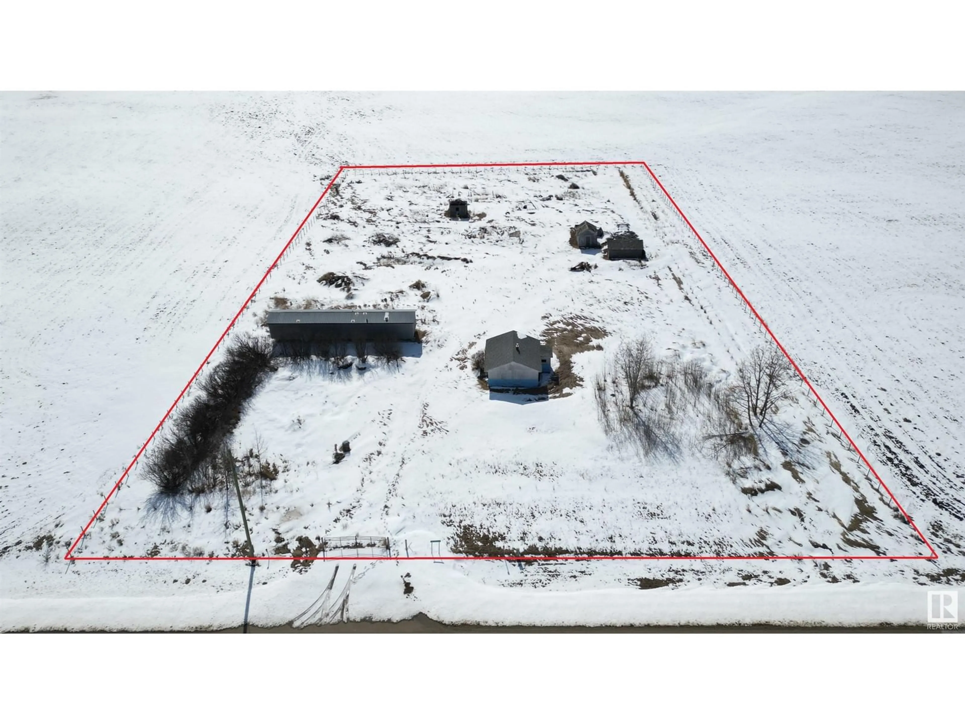 A pic from outside/outdoor area/front of a property/back of a property/a pic from drone, building for 4323 Twp Rd 604, Rural Barrhead County Alberta T0G0G0