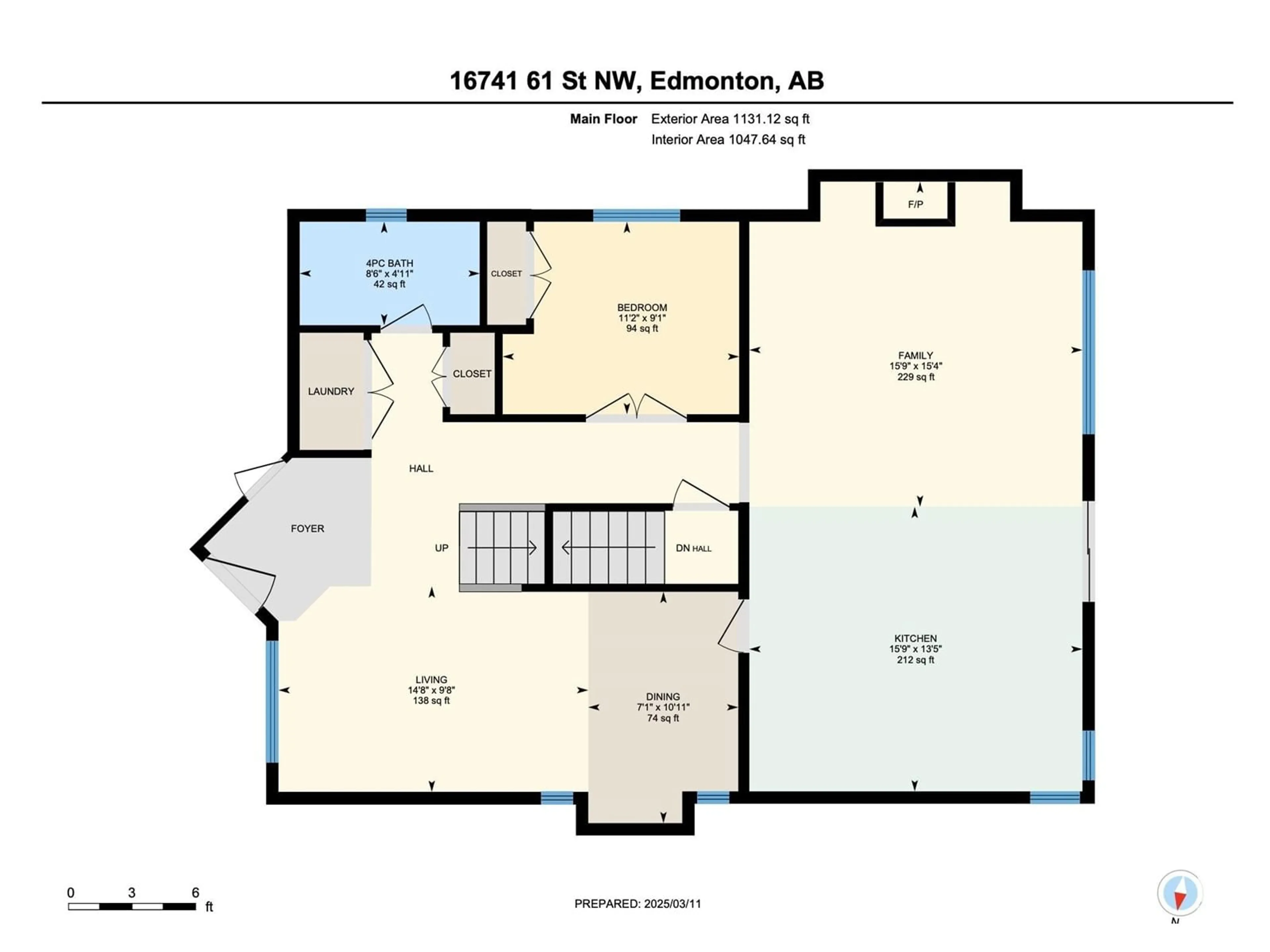 Floor plan for NW - 16724 61 ST, Edmonton Alberta T5Y0W6