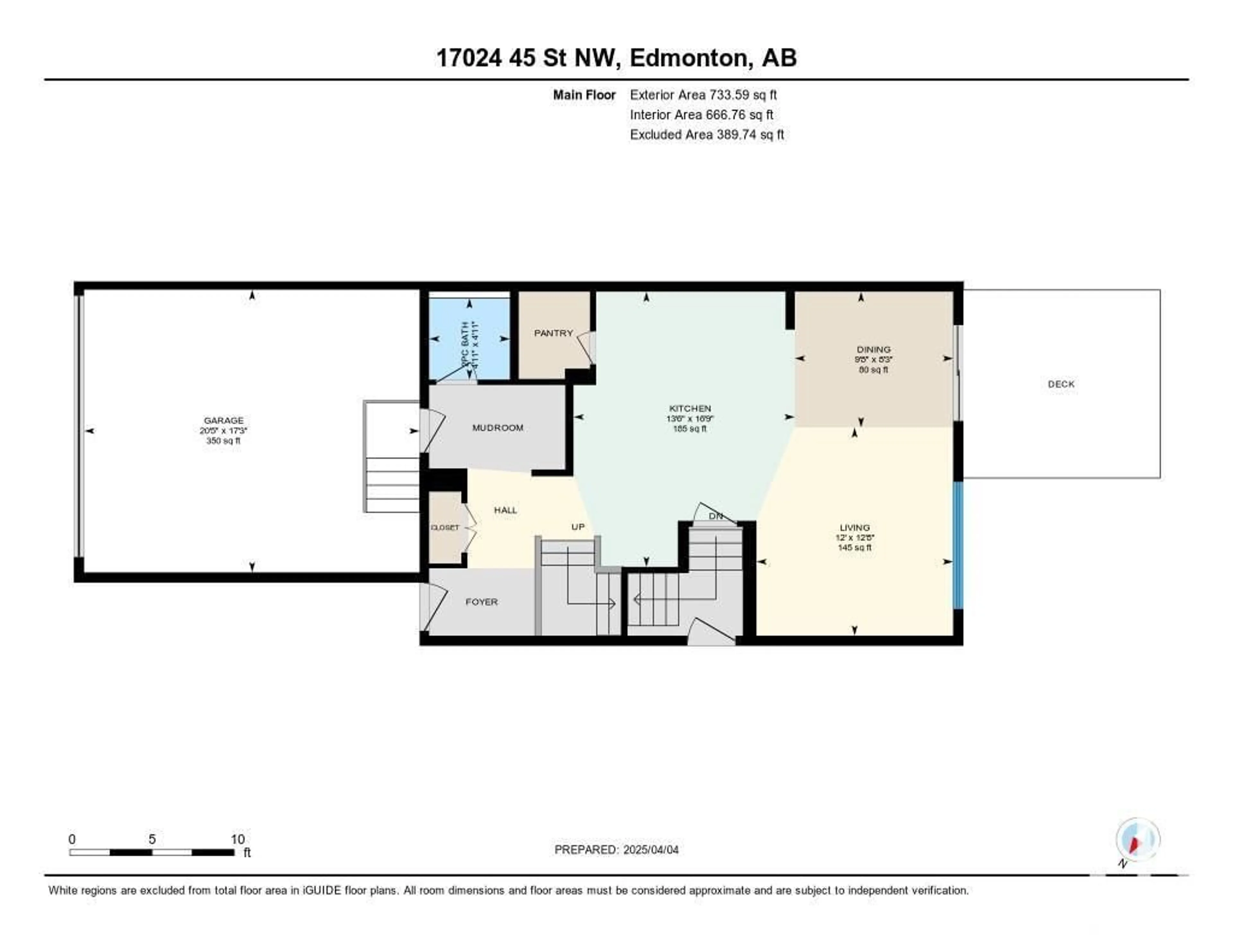 Floor plan for NW - 17024 45 ST, Edmonton Alberta T5Y4E4
