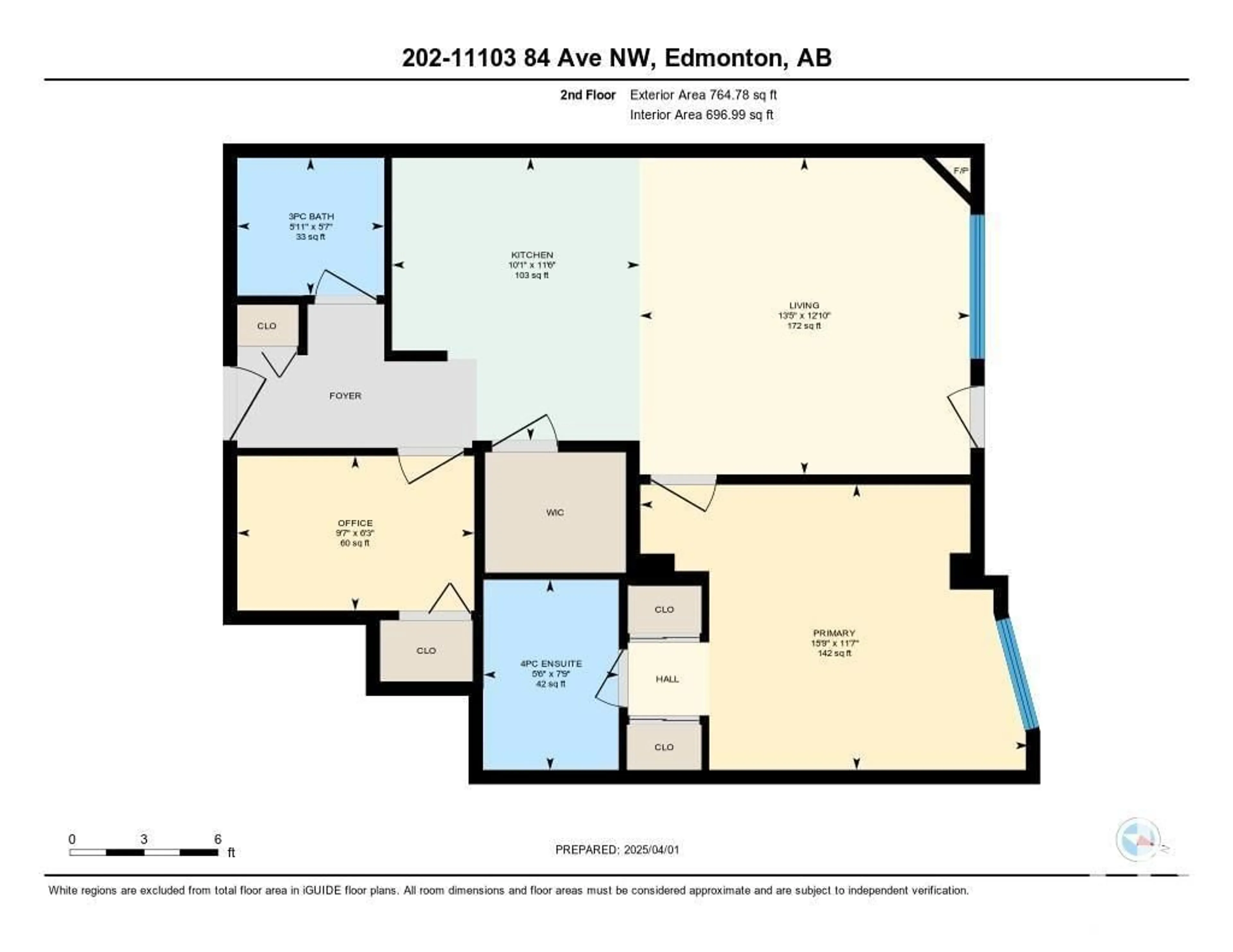 Floor plan for 202 - 11103 84 AV, Edmonton Alberta T6G3X4
