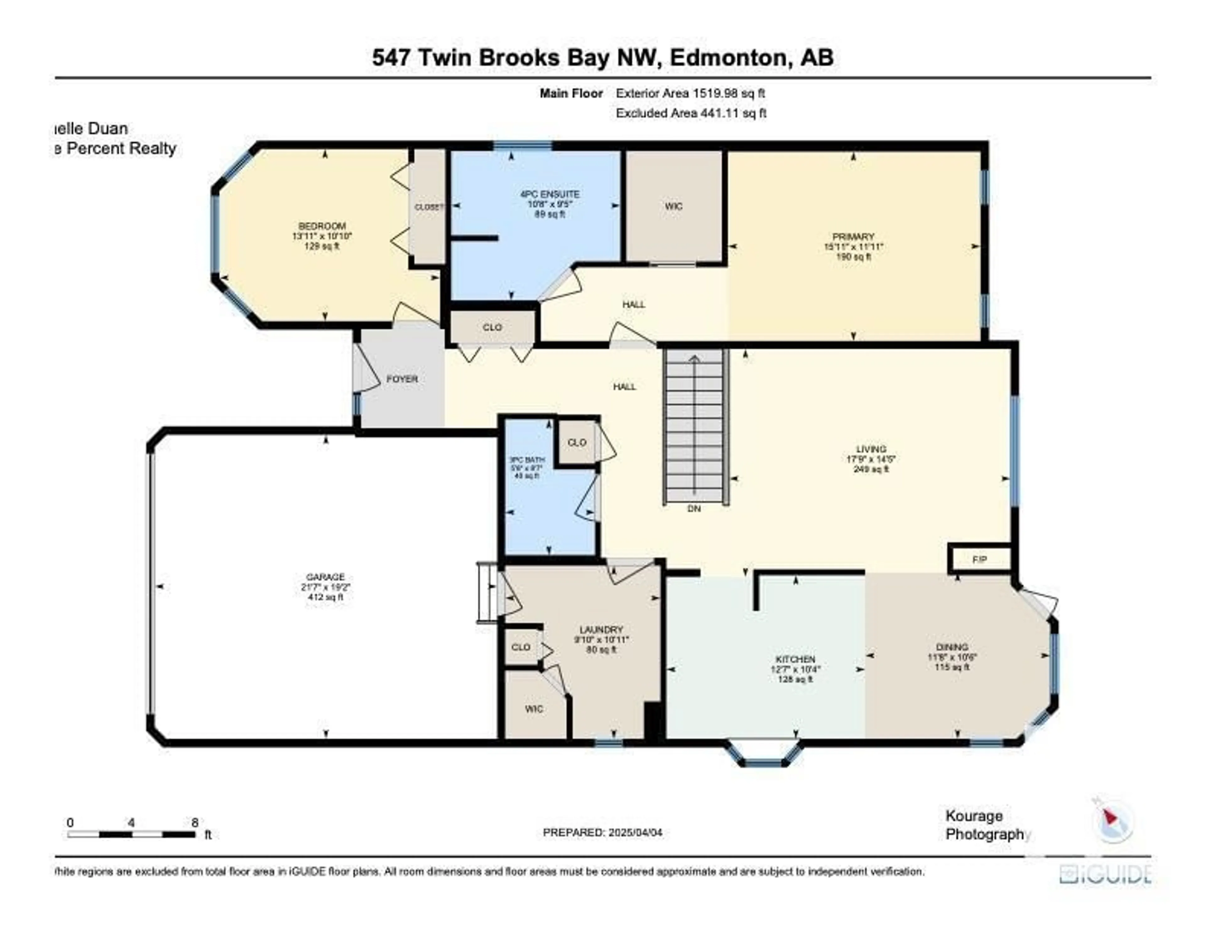 Floor plan for NW - 547 TWIN BROOKS BAY BA, Edmonton Alberta T6J6X3