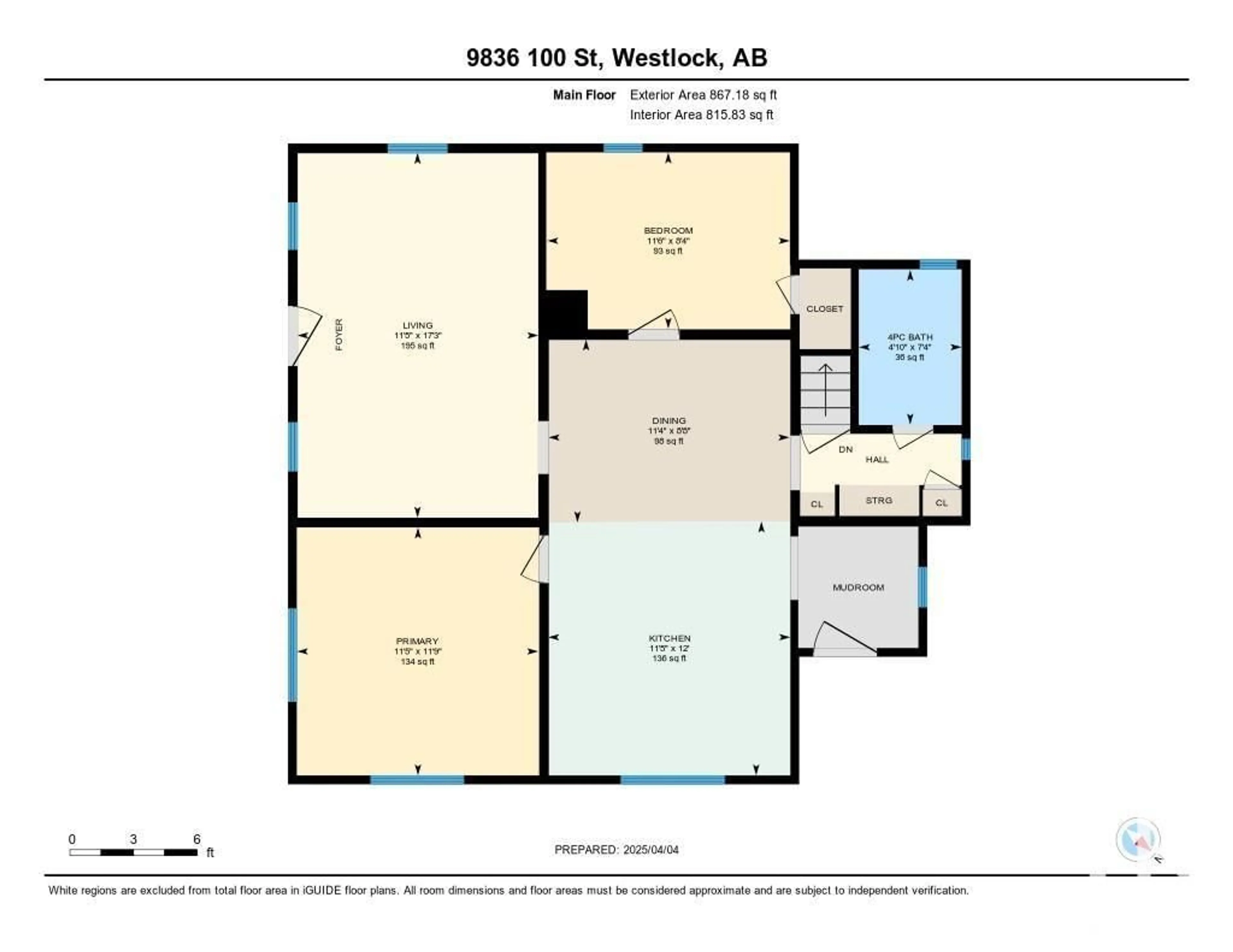 Floor plan for 9836 100 ST, Westlock Alberta T7P2R2