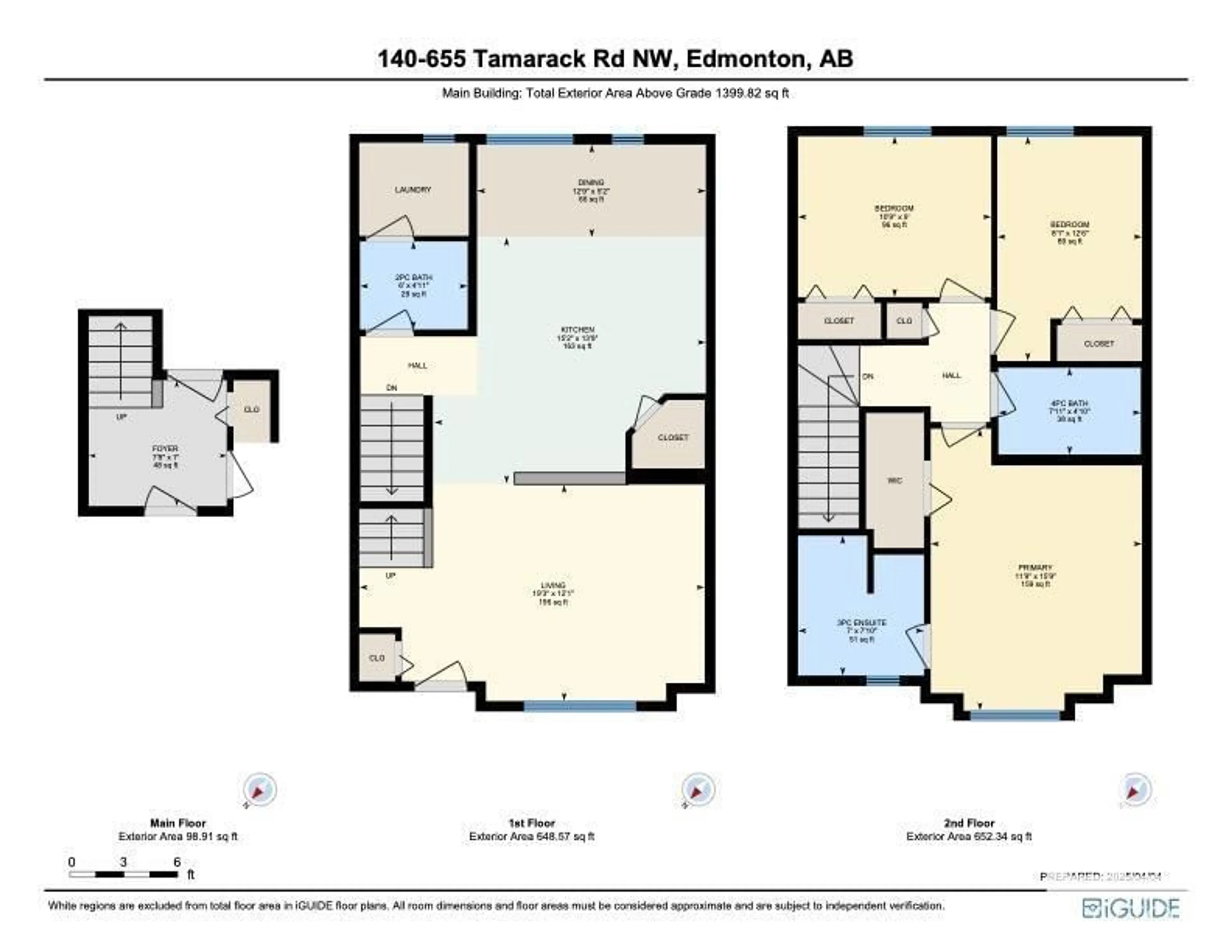 Floor plan for #140 - 655 TAMARACK RD, Edmonton Alberta T6T0N4