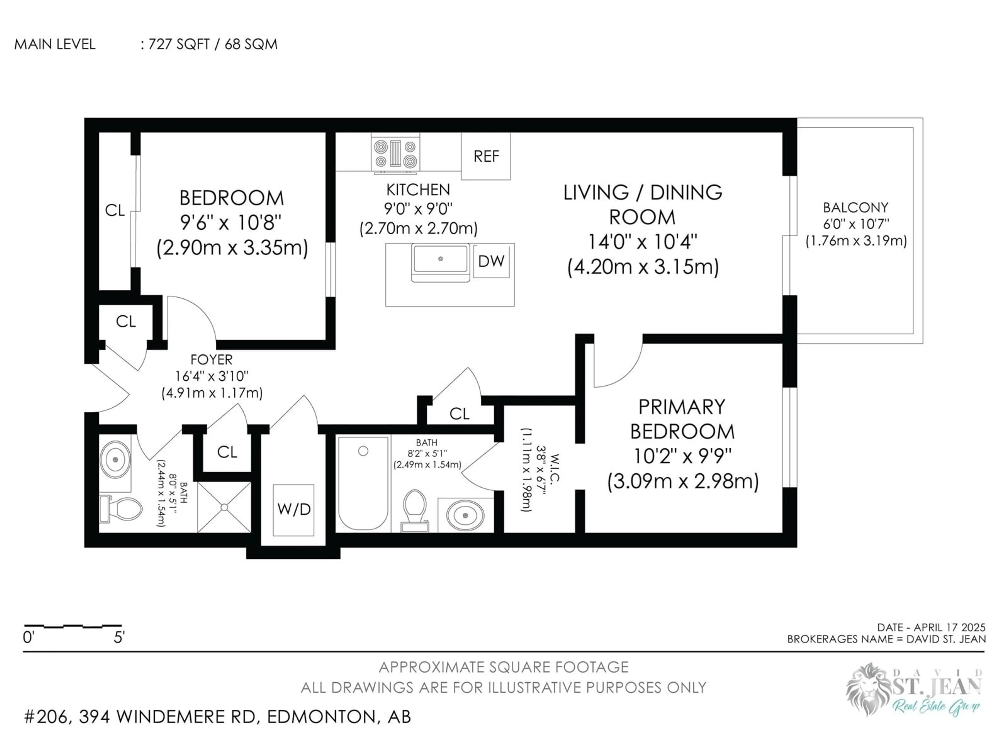 Floor plan for 206 - 394 WINDERMERE RD, Edmonton Alberta T6W0R1