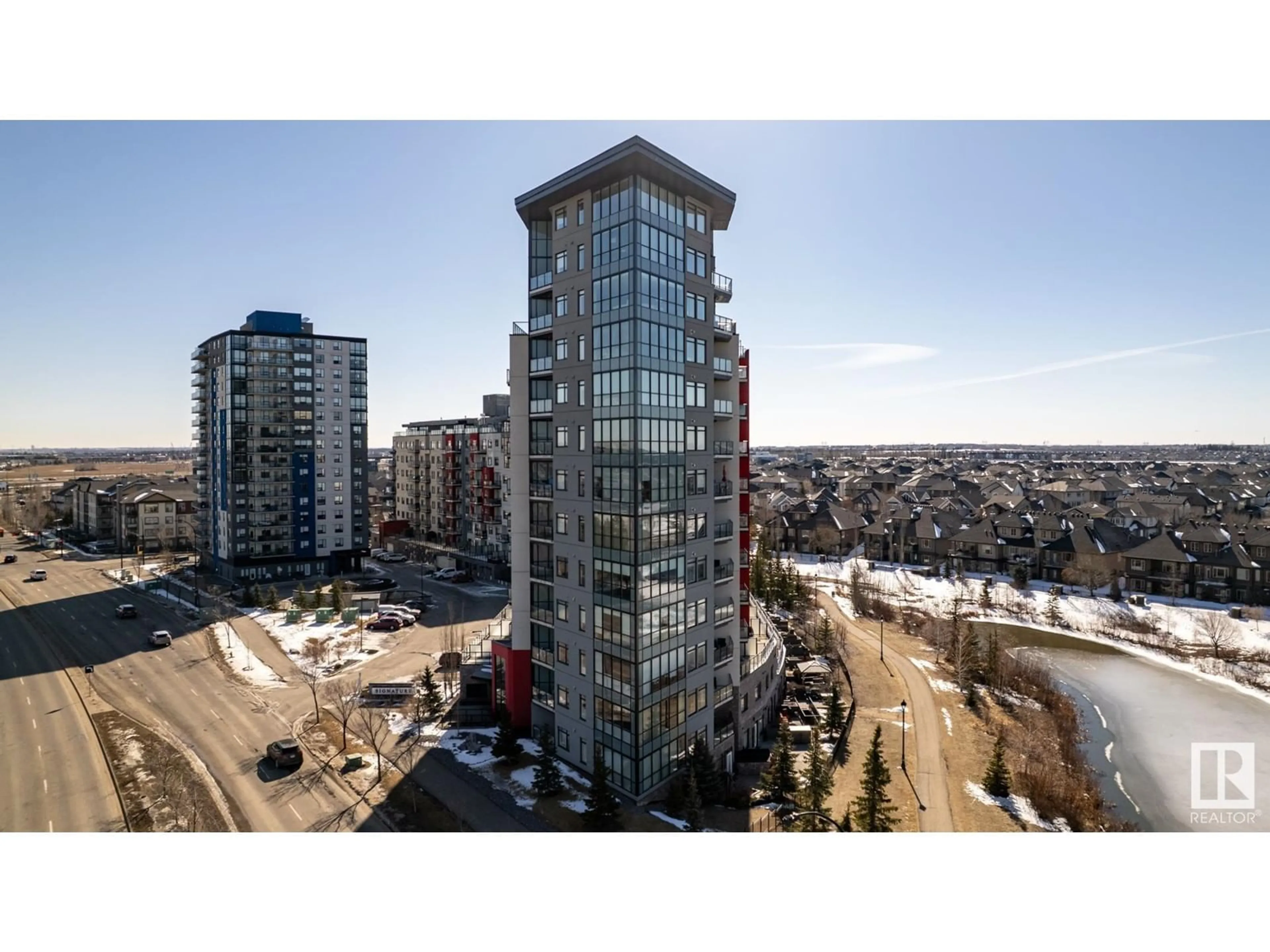 A pic from outside/outdoor area/front of a property/back of a property/a pic from drone, city buildings view from balcony for SW - 1121 5151 WINDERMERE BV, Edmonton Alberta T6W2K4
