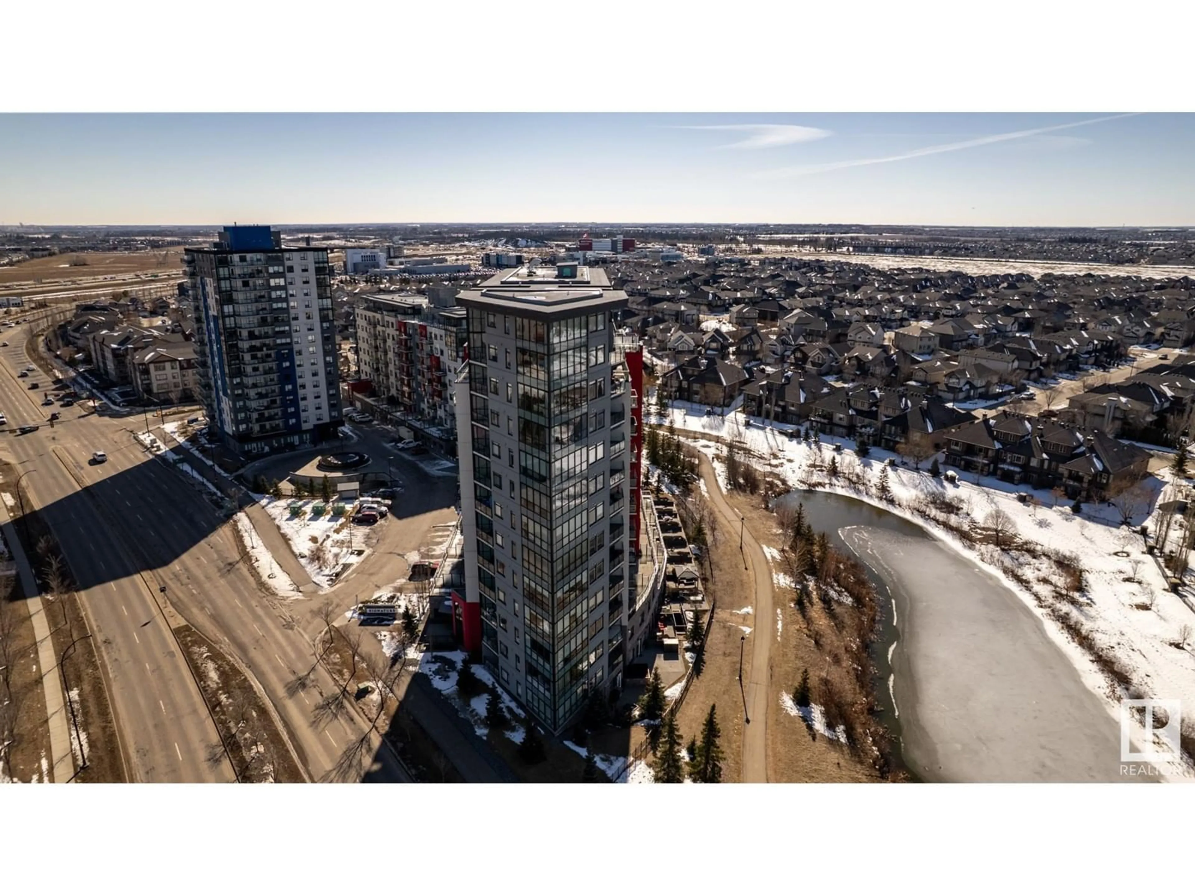 A pic from outside/outdoor area/front of a property/back of a property/a pic from drone, city buildings view from balcony for SW - 1121 5151 WINDERMERE BV, Edmonton Alberta T6W2K4