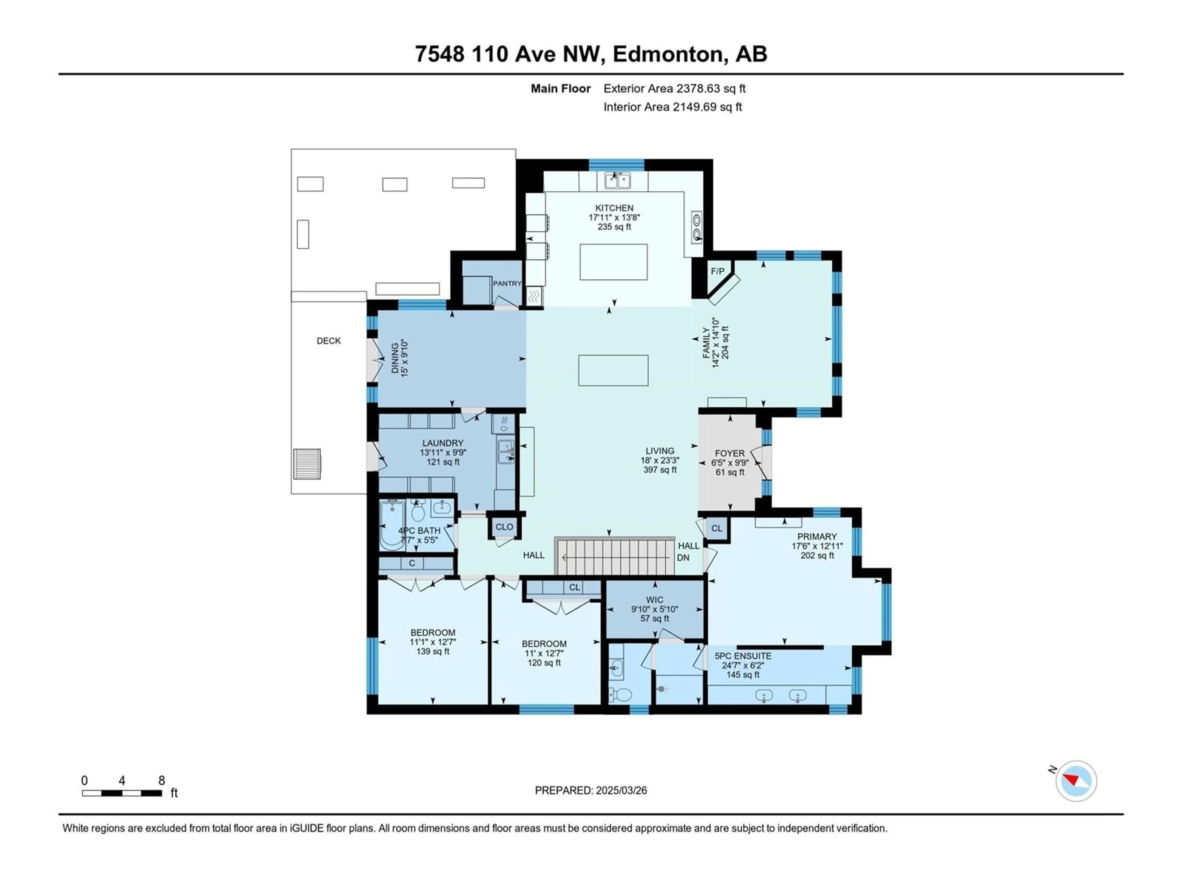Floor plan for 7548 110 AV, Edmonton Alberta T5B0A4
