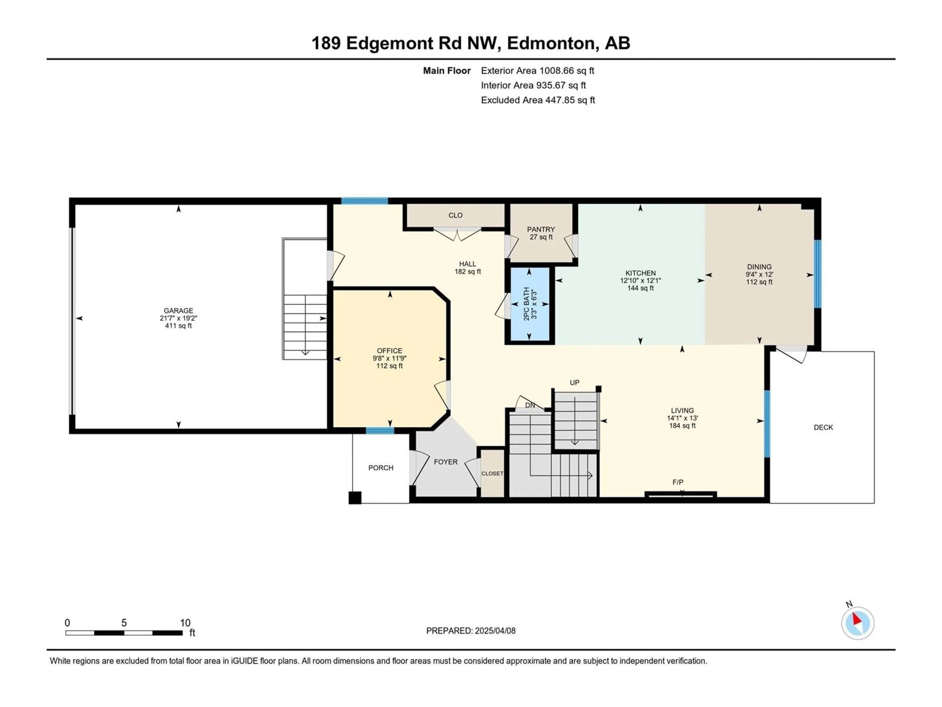 Floor plan for 189 EDGEMONT RD, Edmonton Alberta T6M1N4
