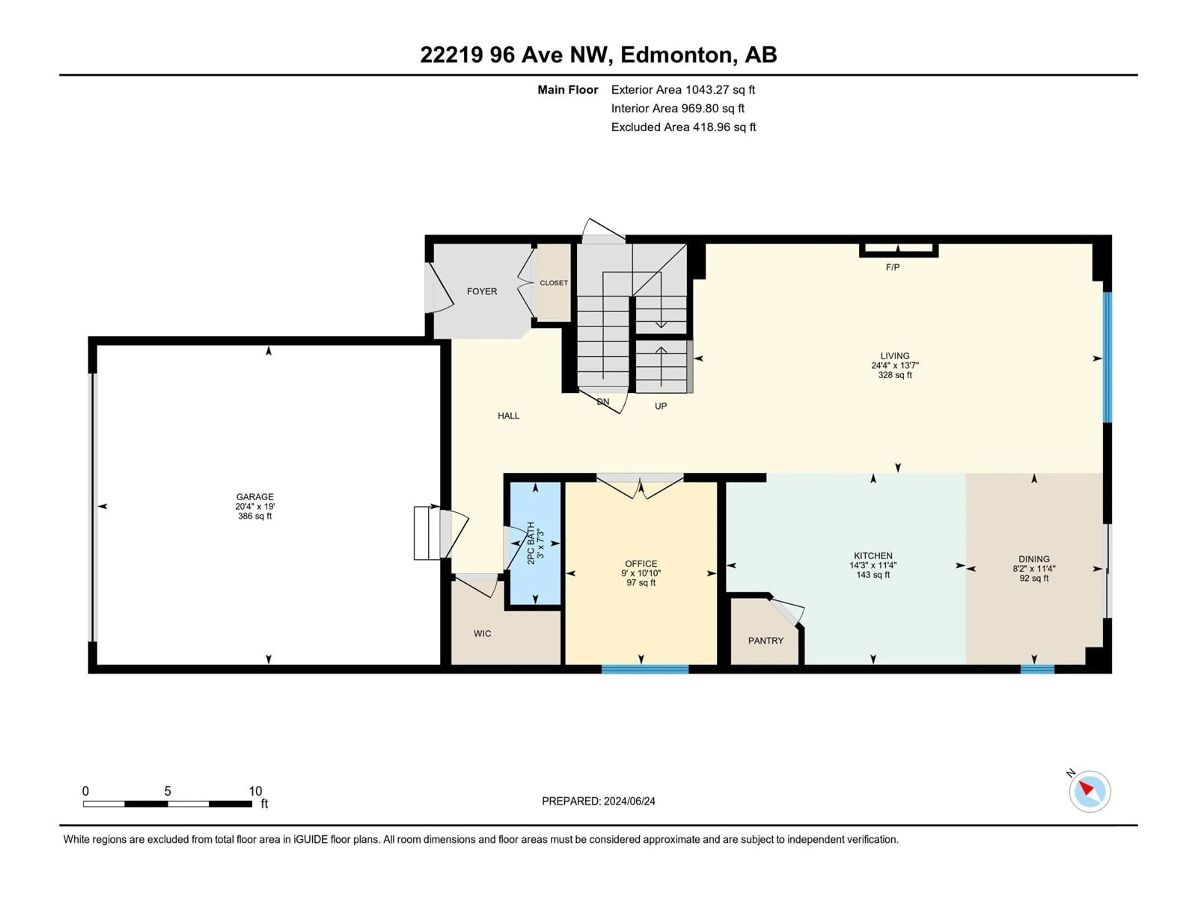 Floor plan for 22219 96 AV, Edmonton Alberta T5T7E5