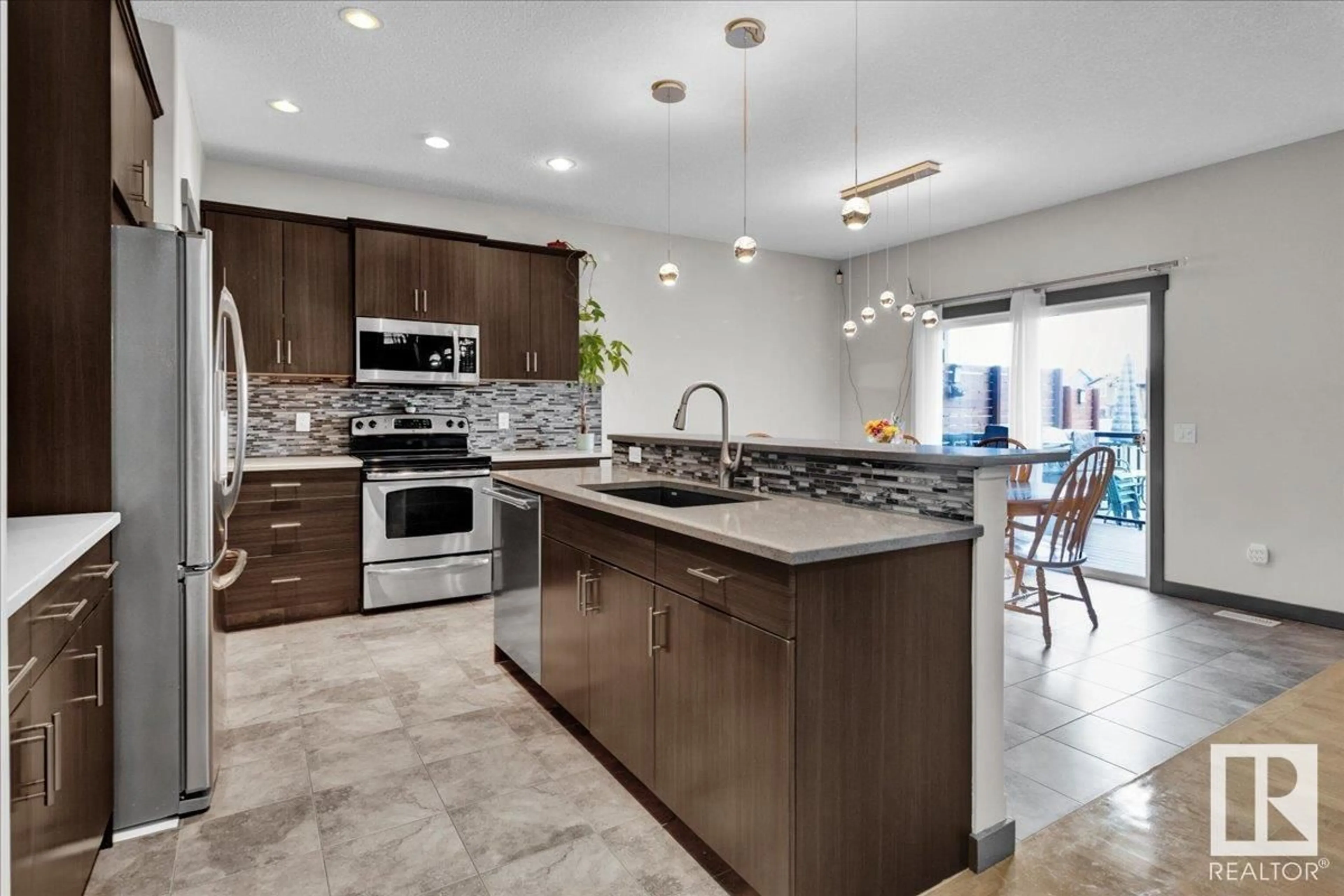 Open concept kitchen, ceramic/tile floor for LI SW - 5105 CRABAPPLE LINK, Edmonton Alberta T6X0X4