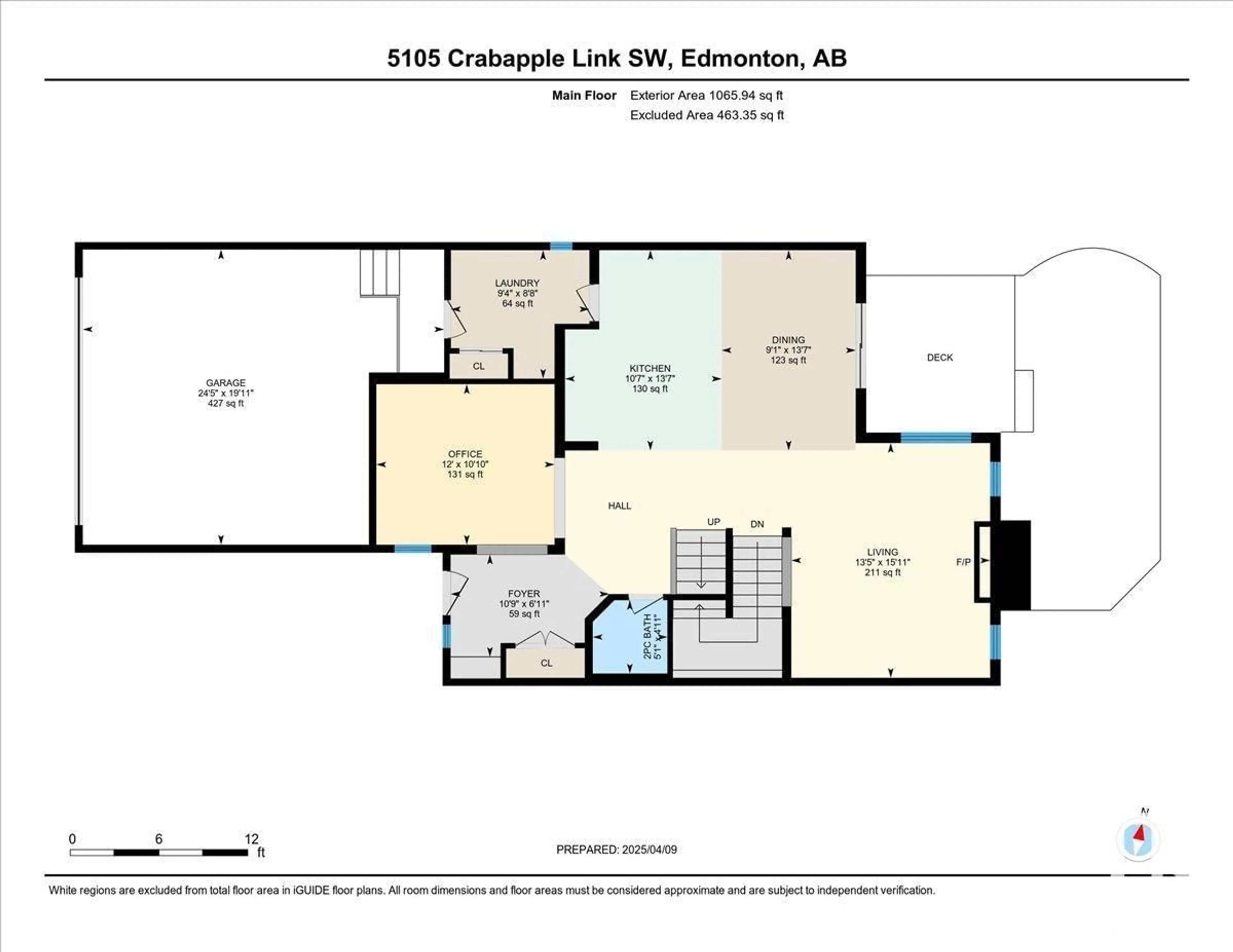 Floor plan for LI SW - 5105 CRABAPPLE LINK, Edmonton Alberta T6X0X4