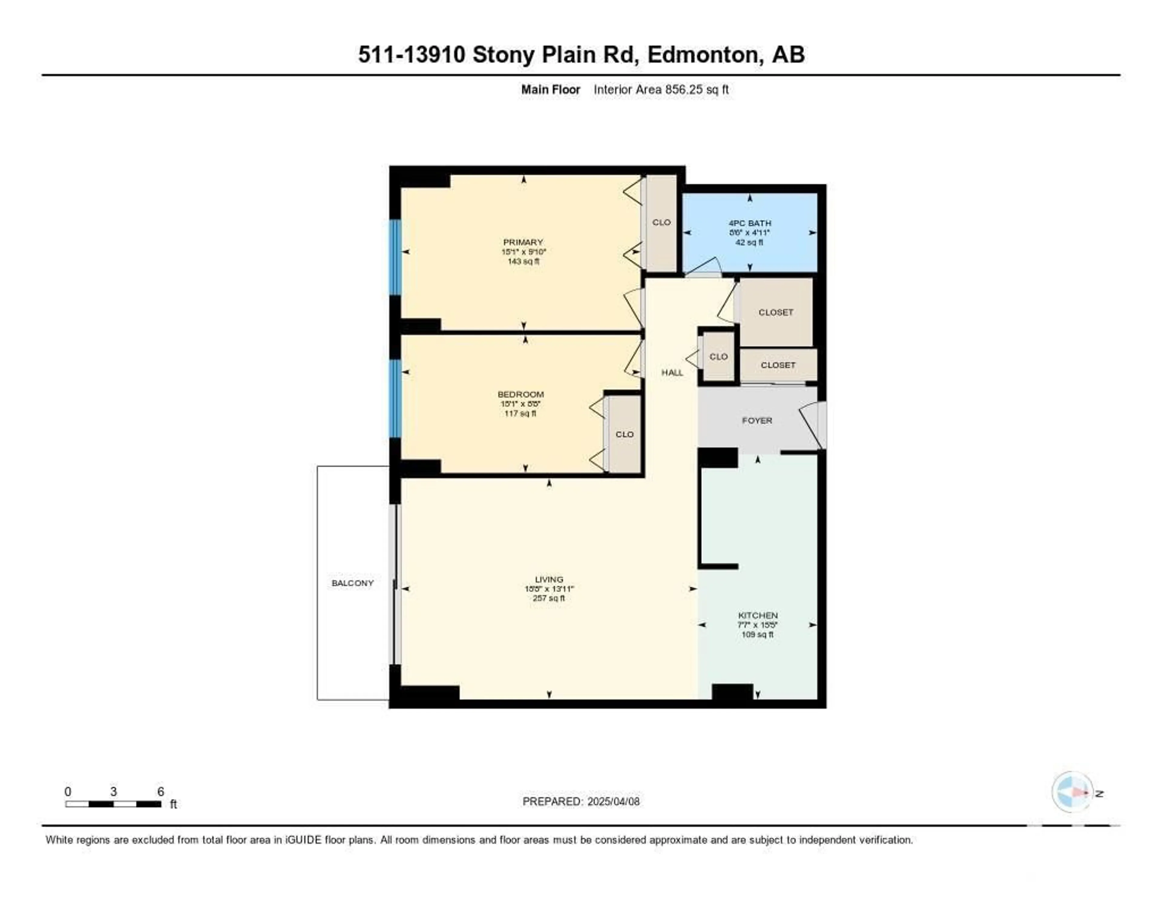 Floor plan for 13910 - 511 STONY PLAIN RD, Edmonton Alberta T5N3R2