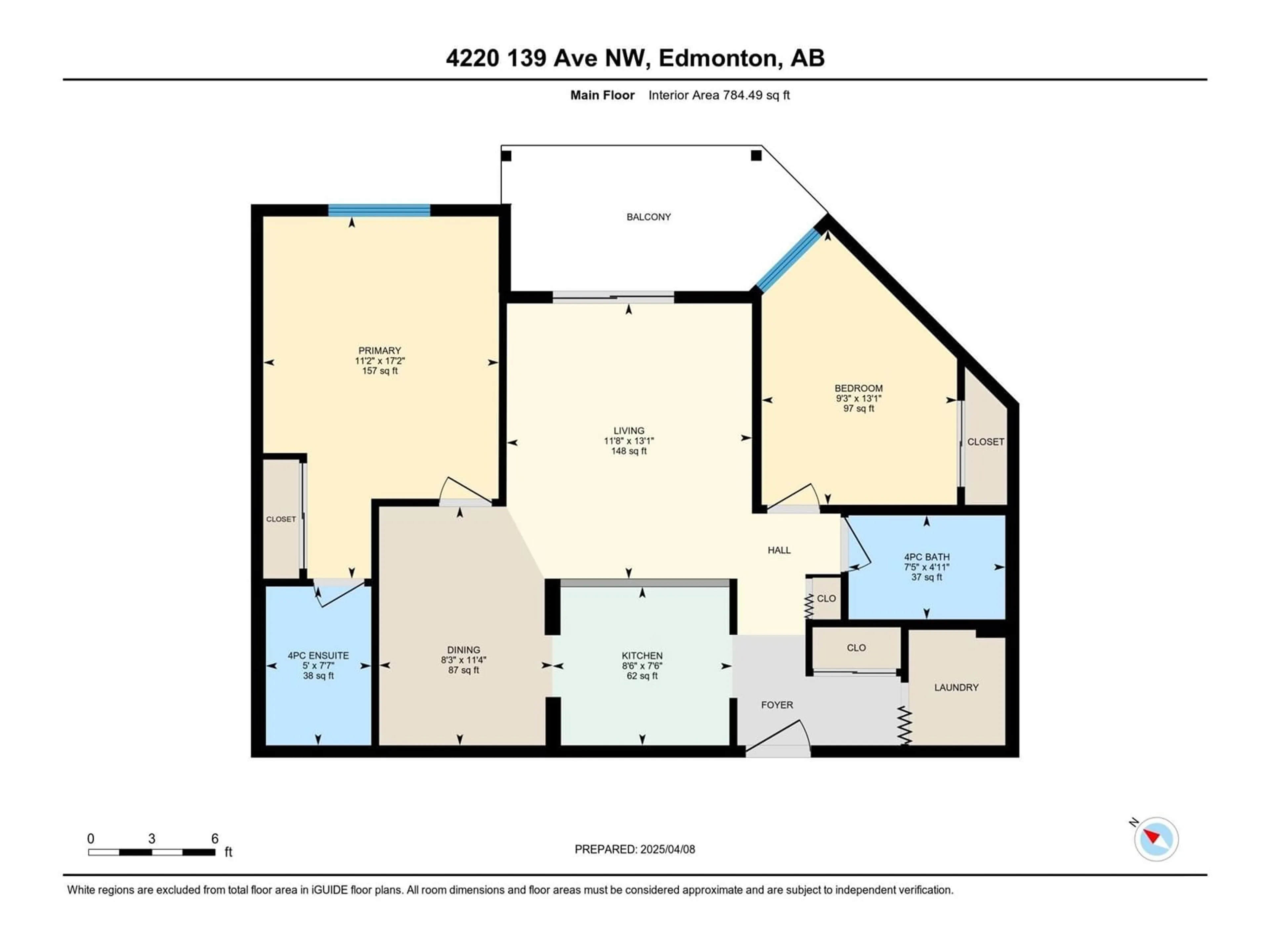 Floor plan for 407 - 4220 139 AV, Edmonton Alberta T5Y2Y2