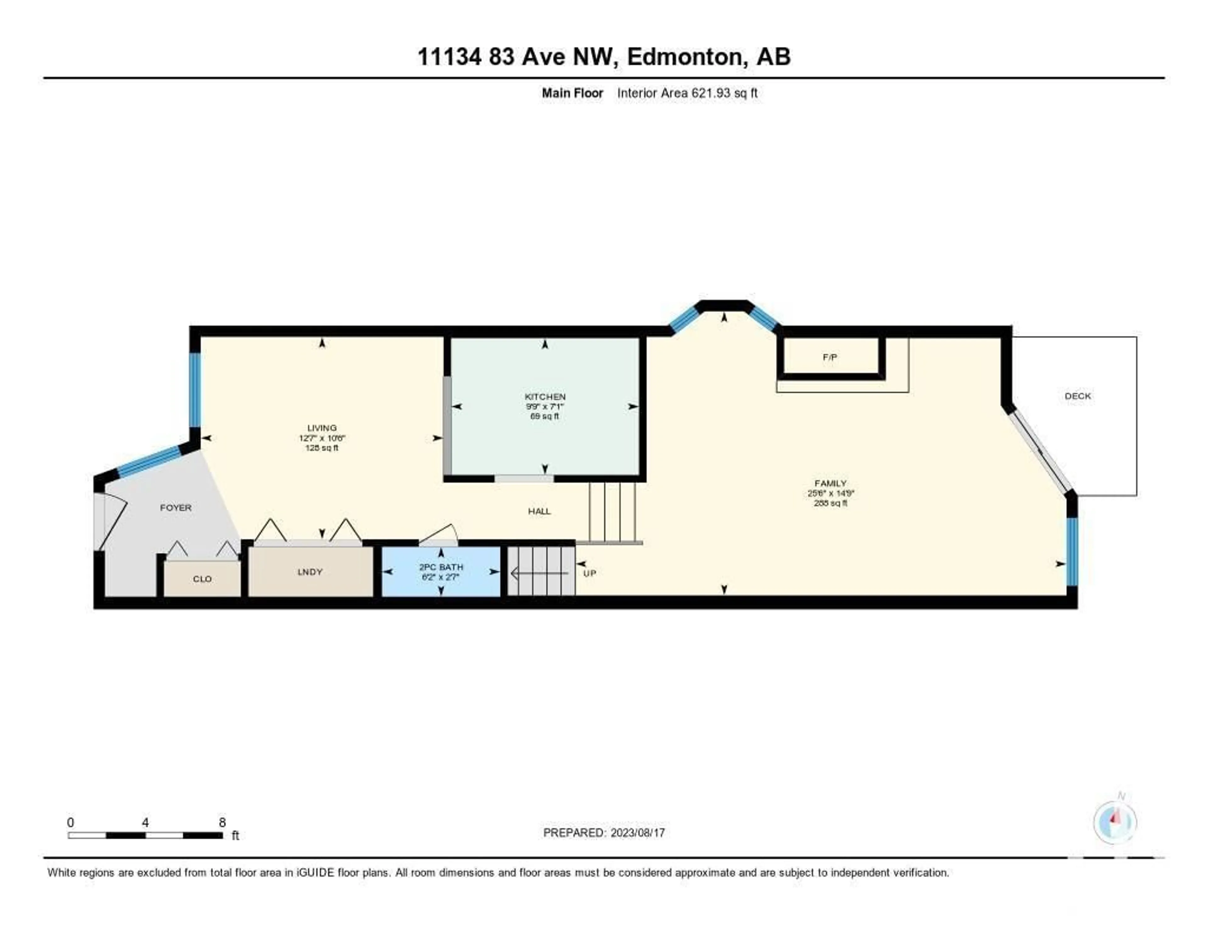 Floor plan for 11134 83 AV, Edmonton Alberta T6G0V1