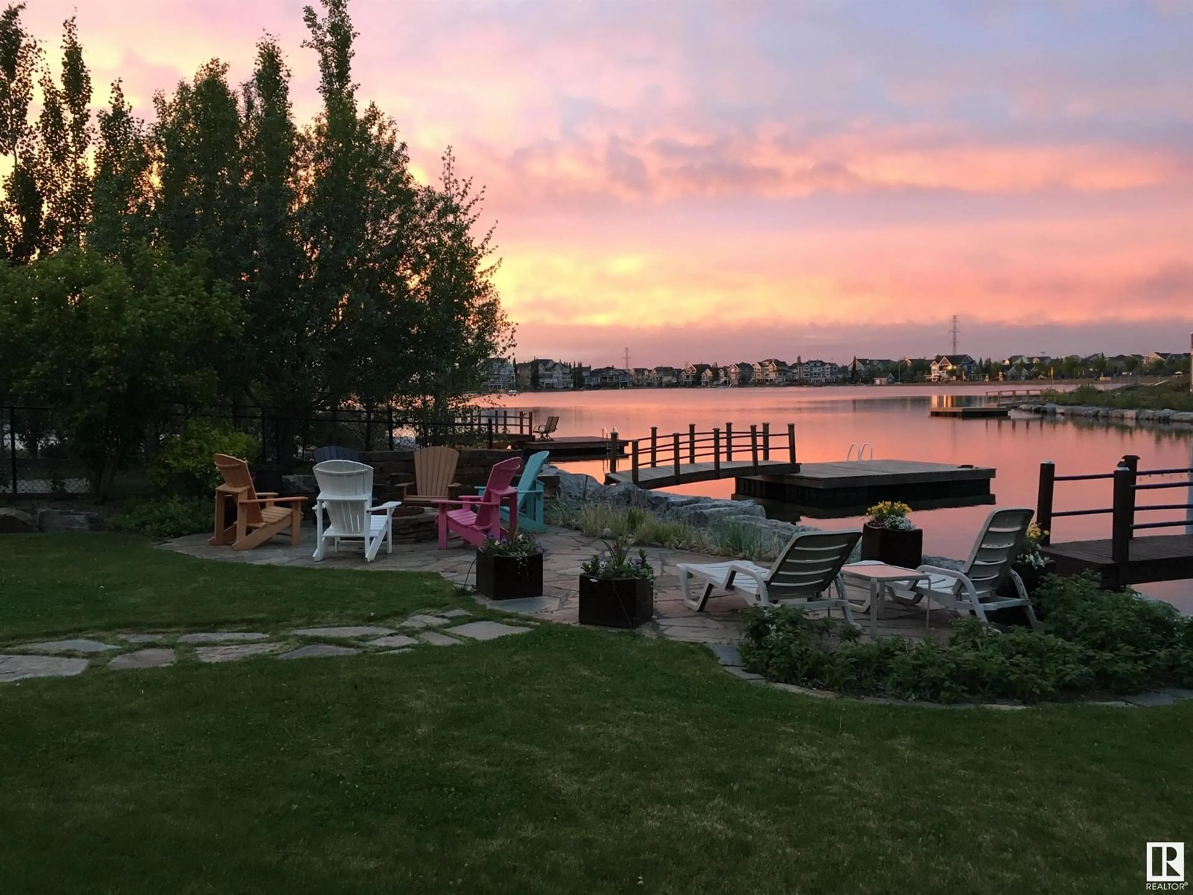 Patio, water/lake/river/ocean view for 4158 SAVARYN DR, Edmonton Alberta T6X0Z5
