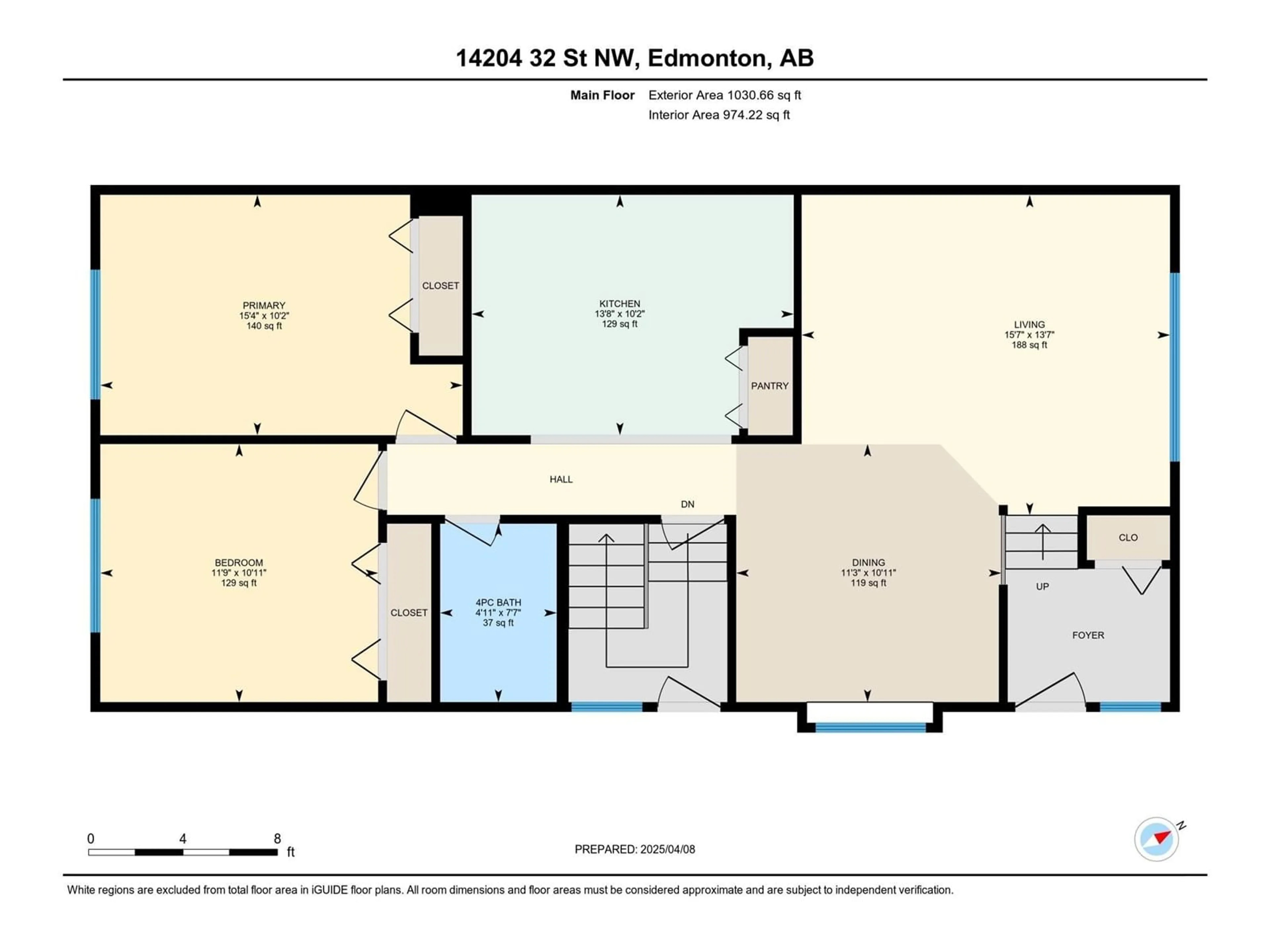 Floor plan for NW - 14204 32 ST, Edmonton Alberta T5Y1P1