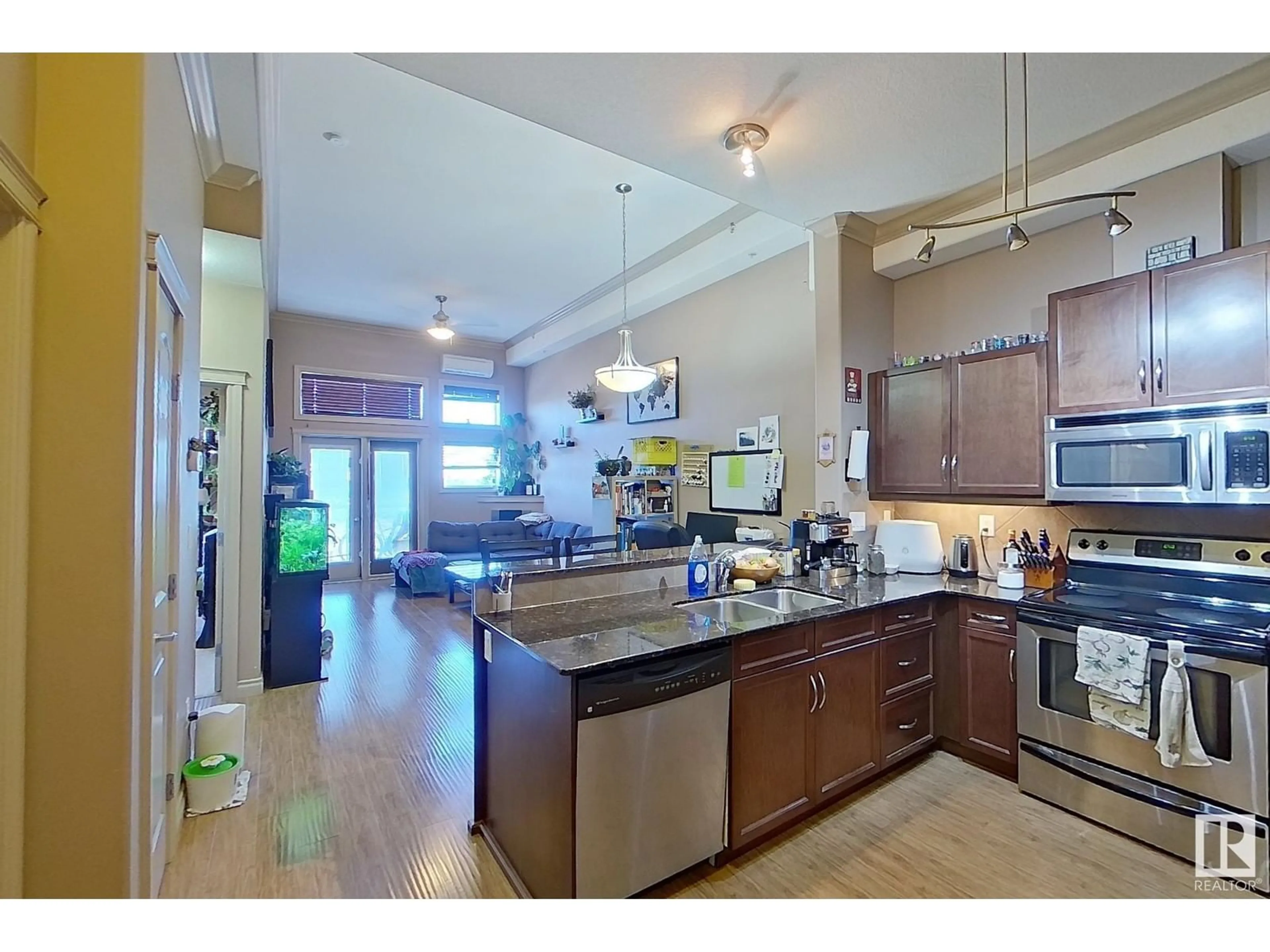 Open concept kitchen, unknown for #449 - 10121 80 AV, Edmonton Alberta T6E0B9