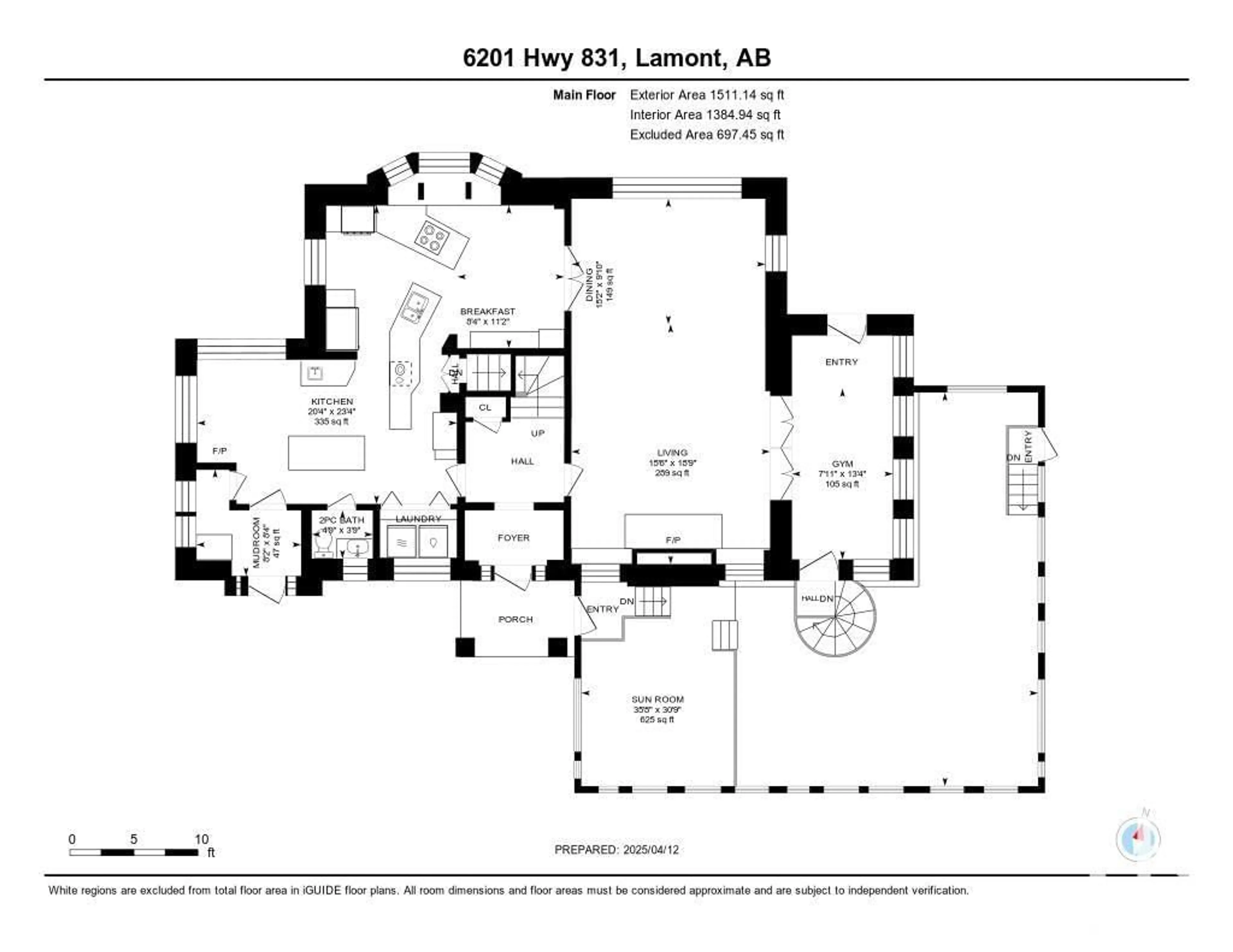 Floor plan for 6201 HWY 831, Rural Lamont County Alberta T0B2R0