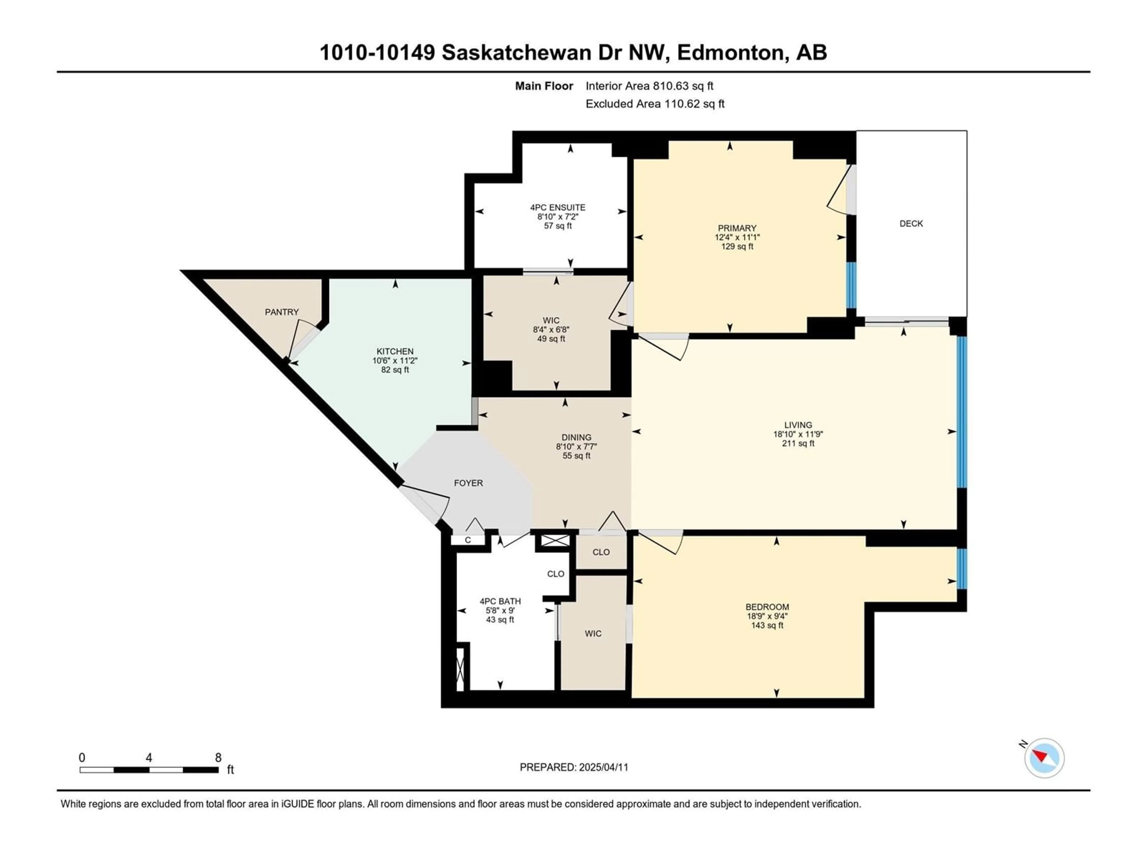 Floor plan for #10149 - 1010 SASKATCHEWAN DR, Edmonton Alberta T6E6B6