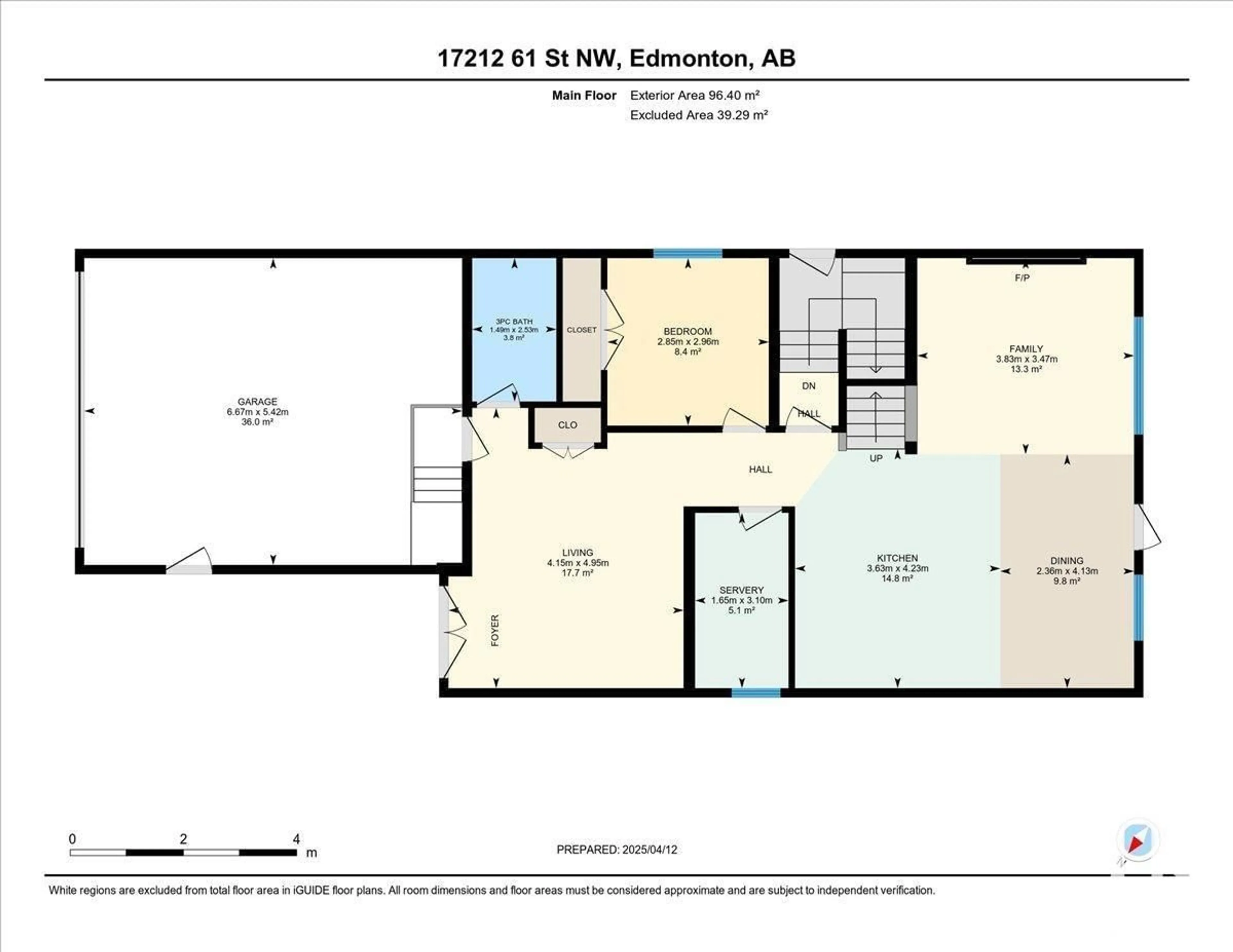Floor plan for 17212 61 ST, Edmonton Alberta T5Y3W3
