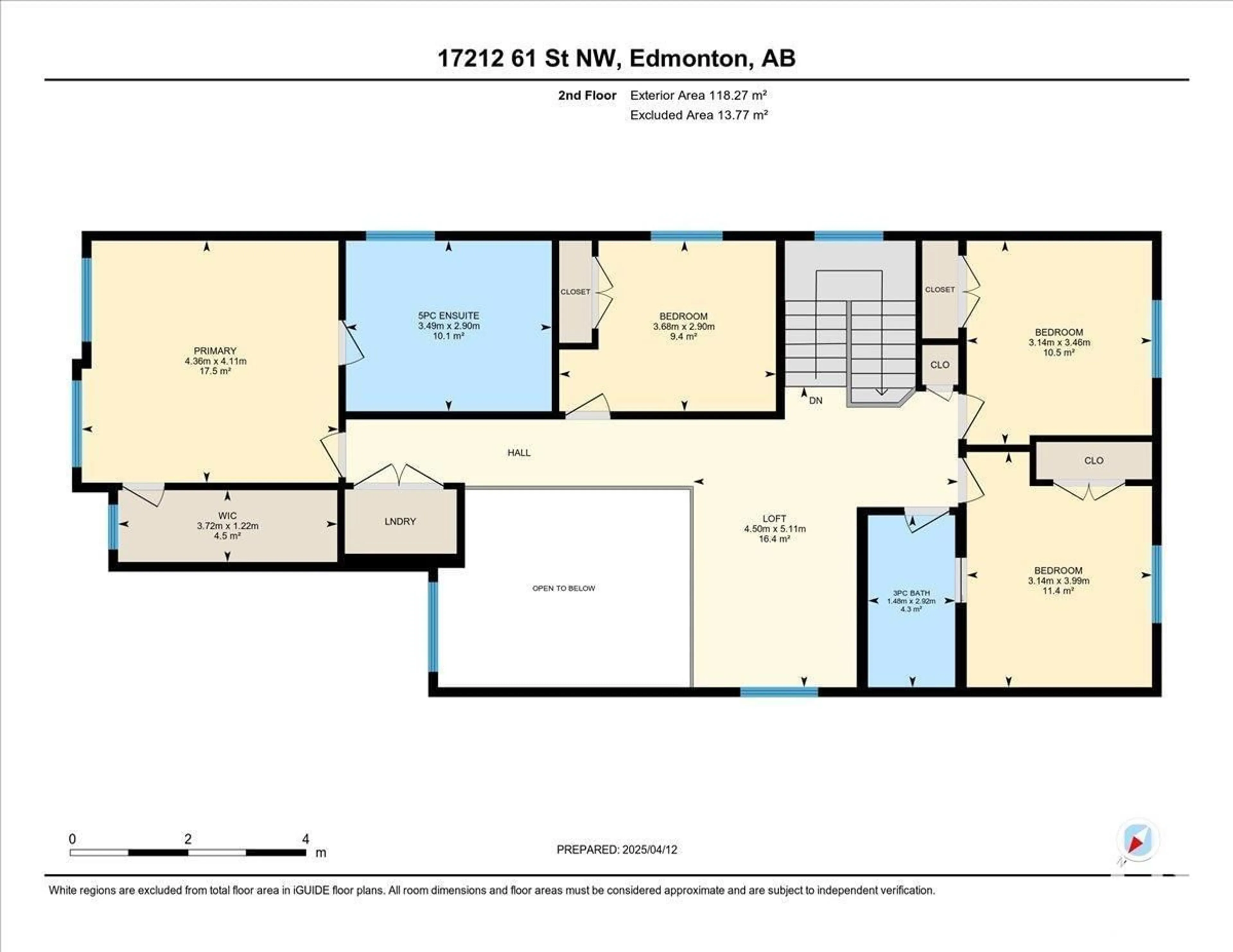 Floor plan for 17212 61 ST, Edmonton Alberta T5Y3W3