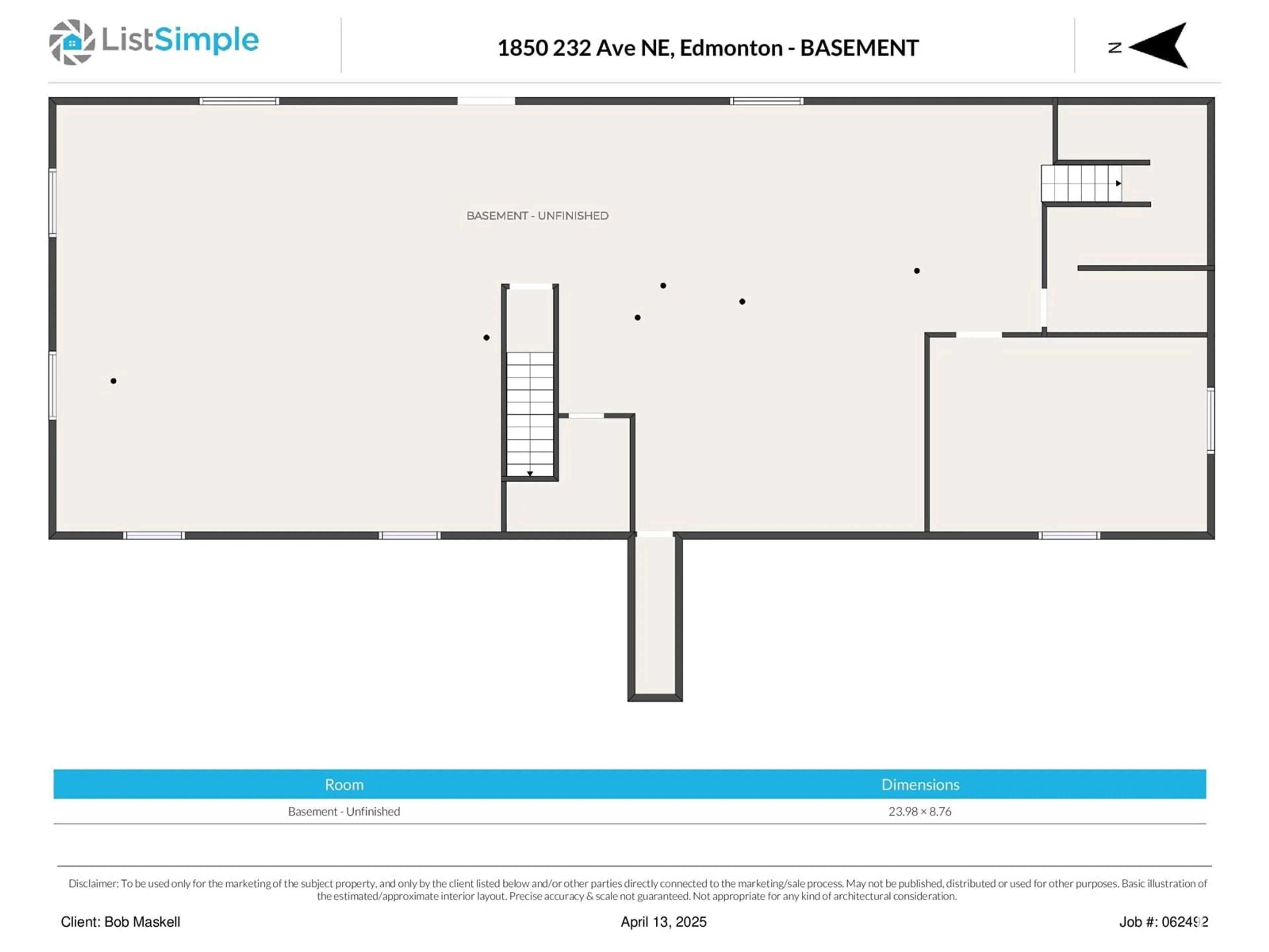 Floor plan for NE - 1850 232 AV, Edmonton Alberta T5Y6J2