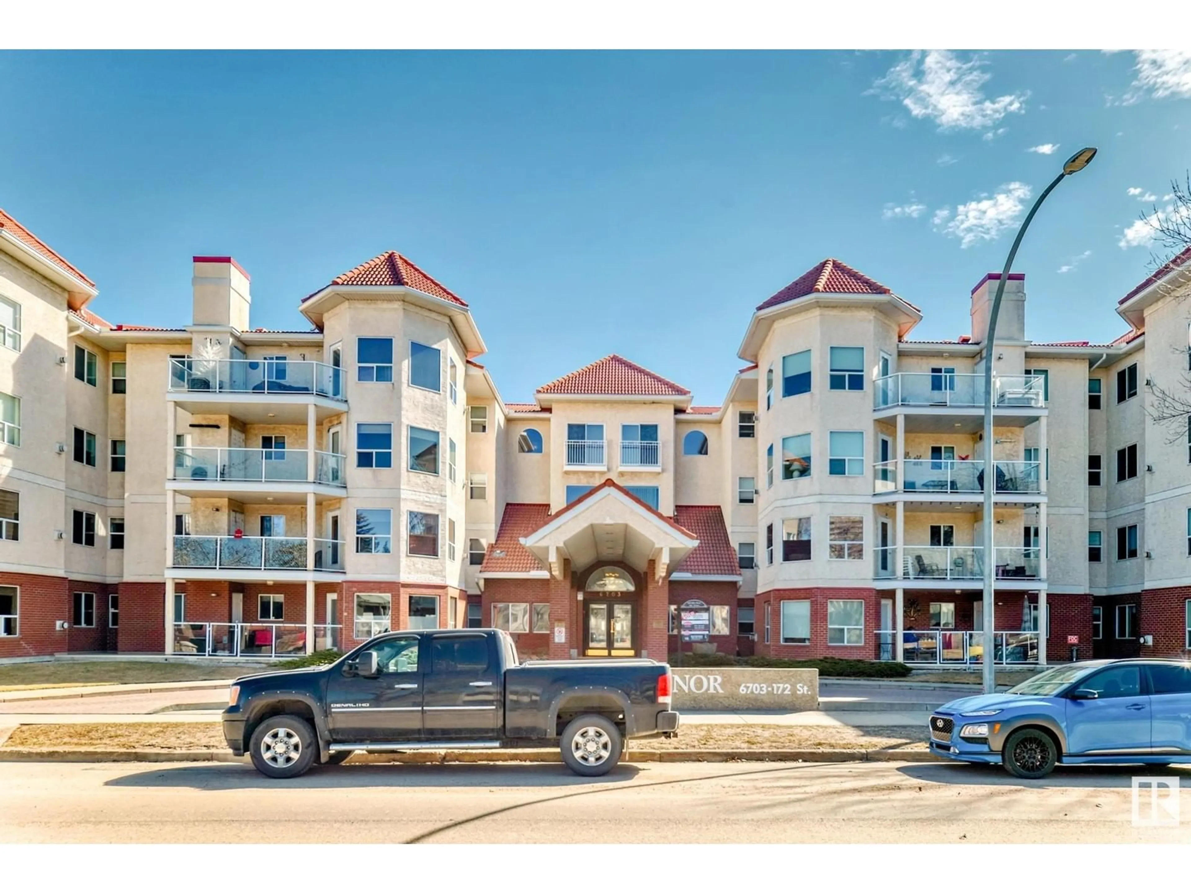 A pic from outside/outdoor area/front of a property/back of a property/a pic from drone, building for 205 - 6703 172 ST, Edmonton Alberta T5T6H9