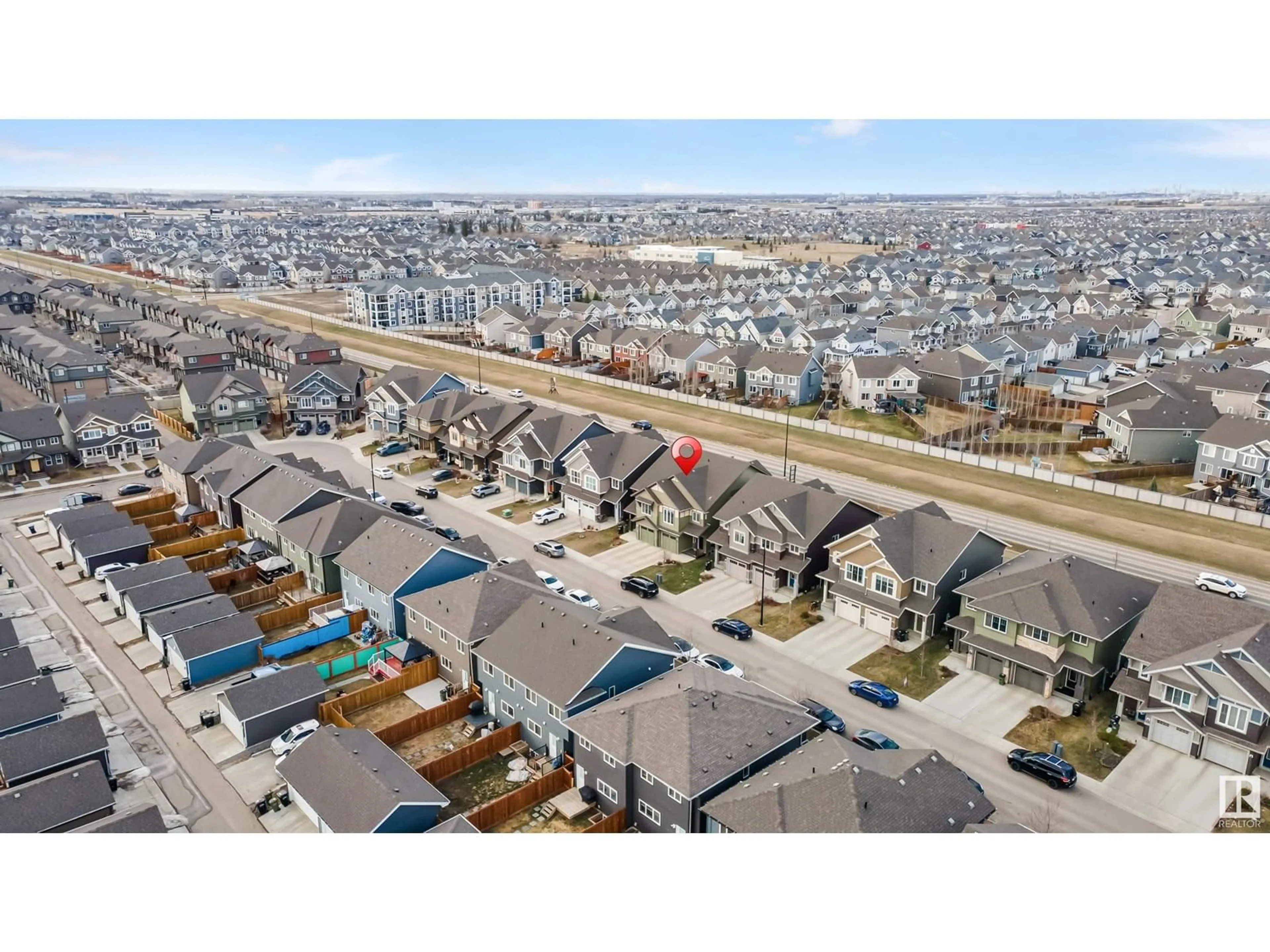 A pic from outside/outdoor area/front of a property/back of a property/a pic from drone, street for 2769 CHOKECHERRY PL, Edmonton Alberta T6X2J9